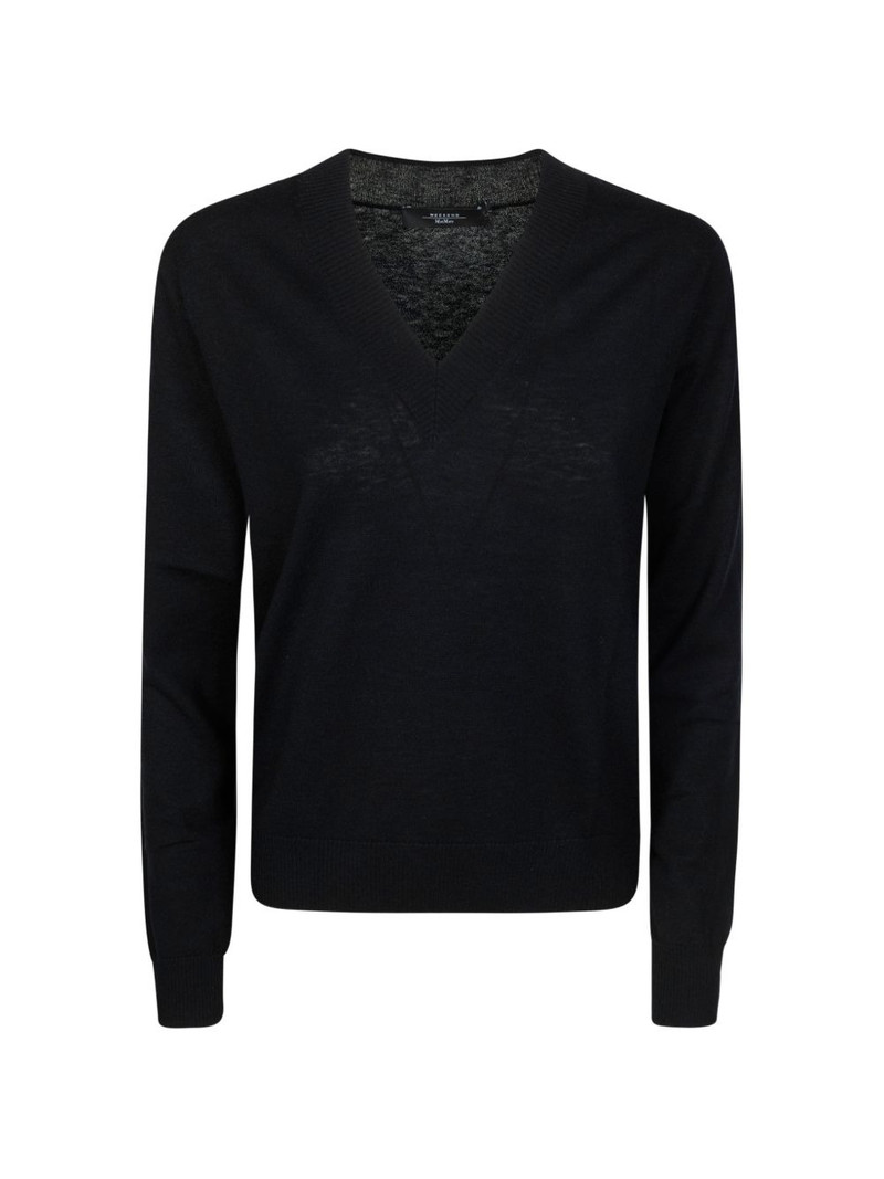 V-neck knit wool sweater 1
