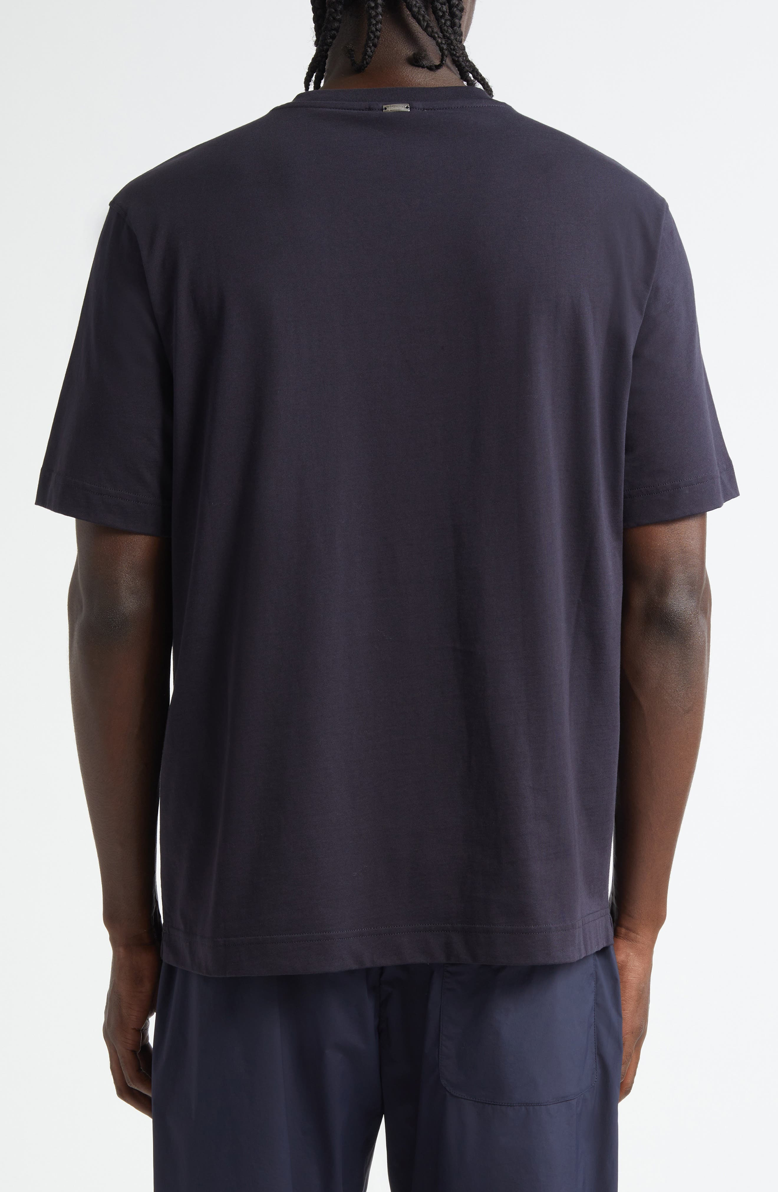 Herno Logo Cotton Jersey T-Shirt in Blue Navy at Nordstrom - 2