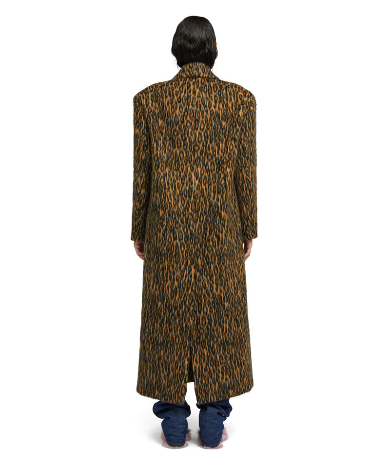 Wool coat with  "Cheetah Jacquard" motif 3