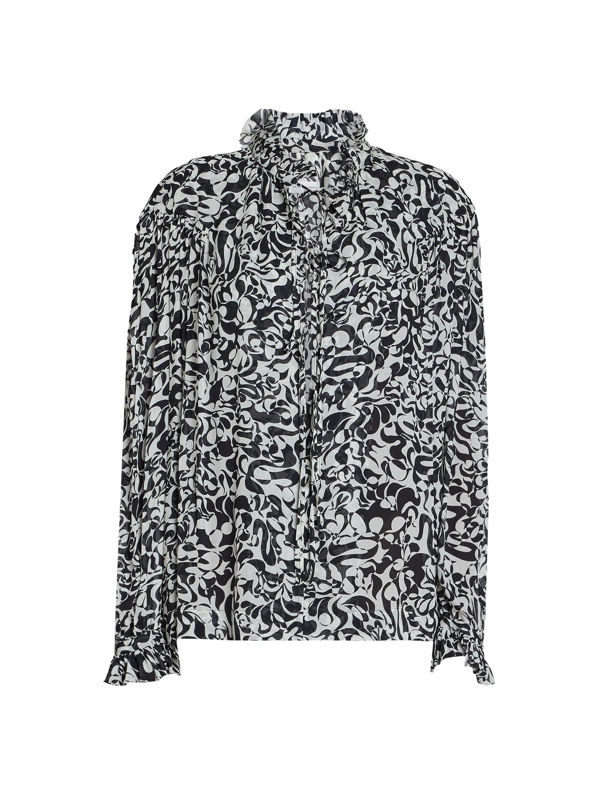 Women's Catya Abstract Shirt - Black - 1