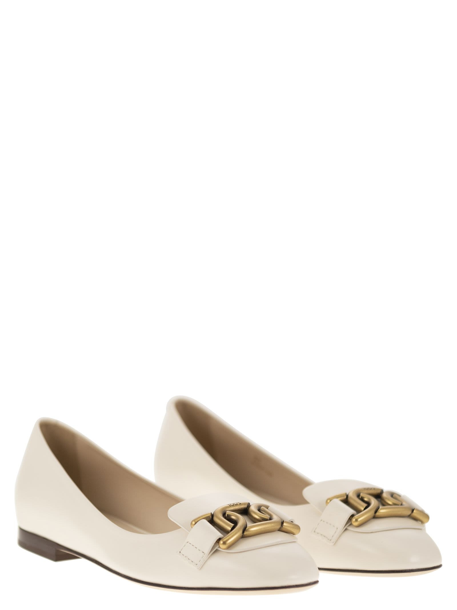 Tod's Women Leather Ballerina With Accessory - 4