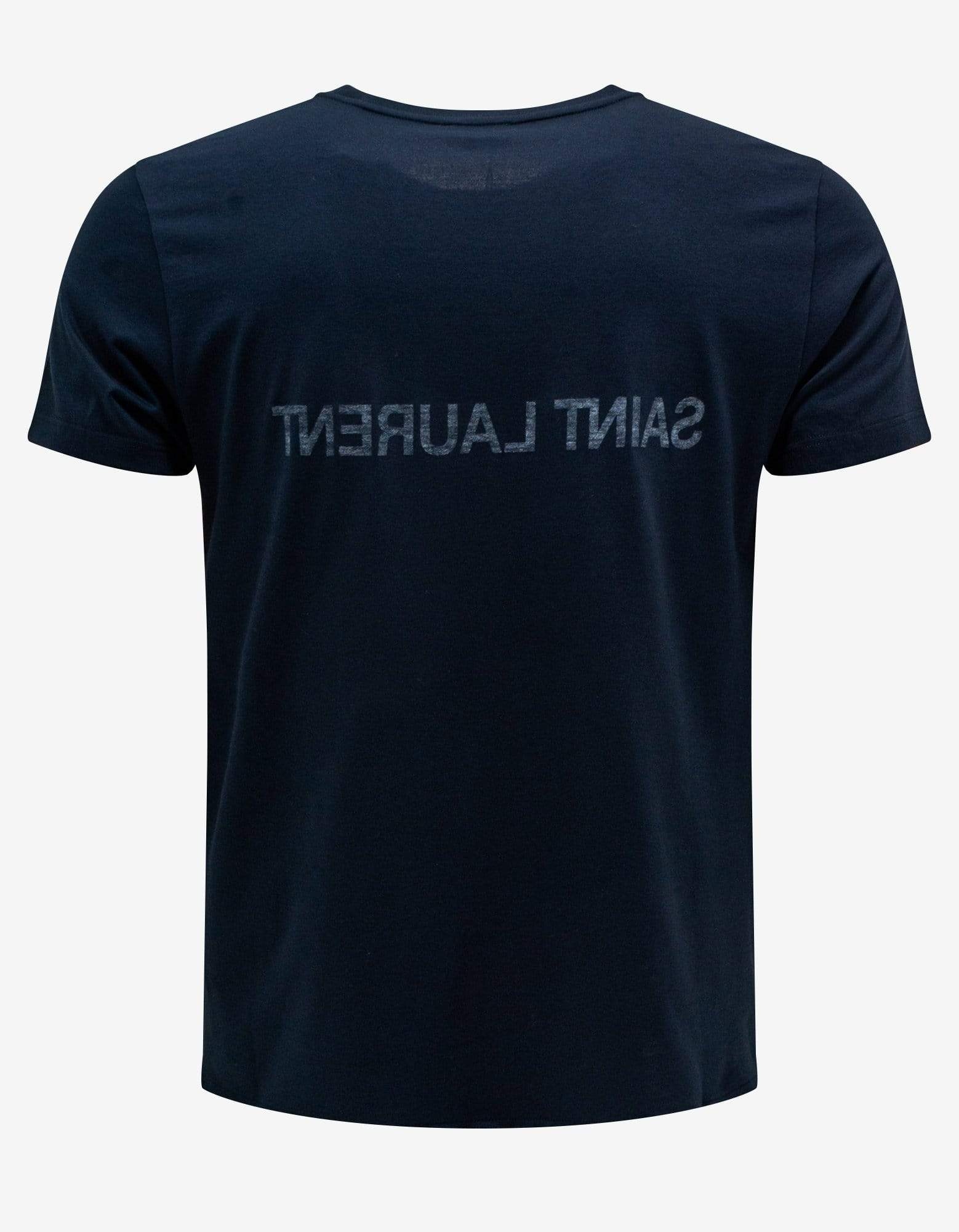 Navy Blue Reverse Logo Print T-Shirt - 2
