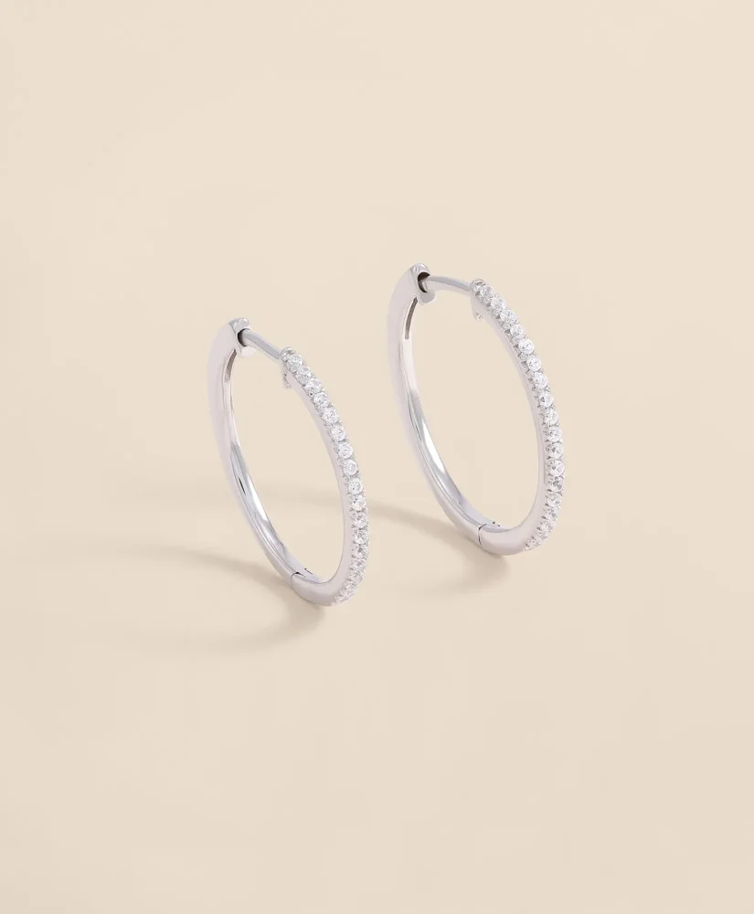 0.25 CT. Lab-Grown Diamond 14k Gold Hoop Earrings - 1
