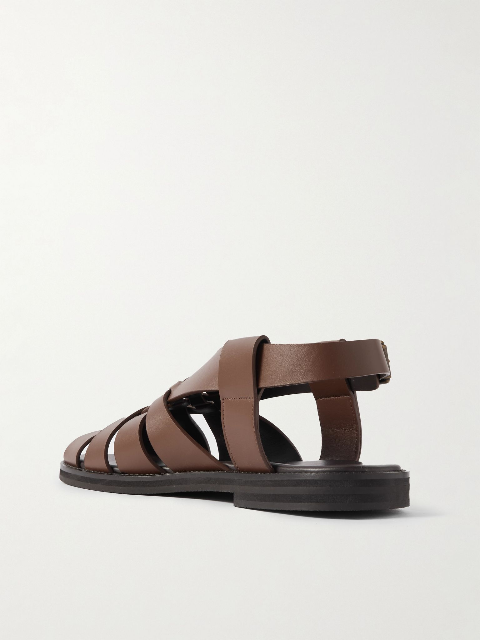 Zale Leather Fisherman Sandals Dark brown - 4