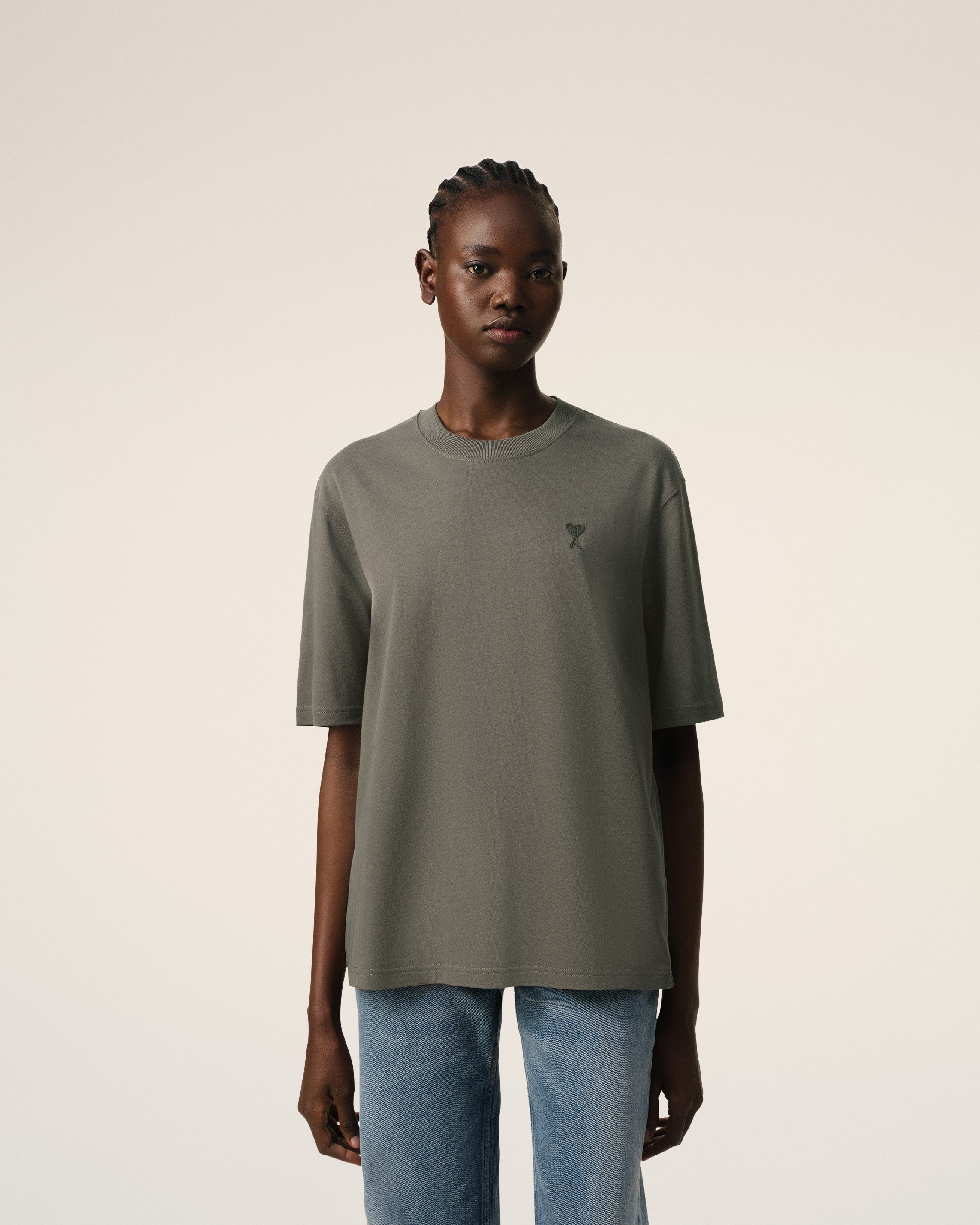 TAUPE COTTON TONAL AMI DE COEUR T-SHIRT - 3