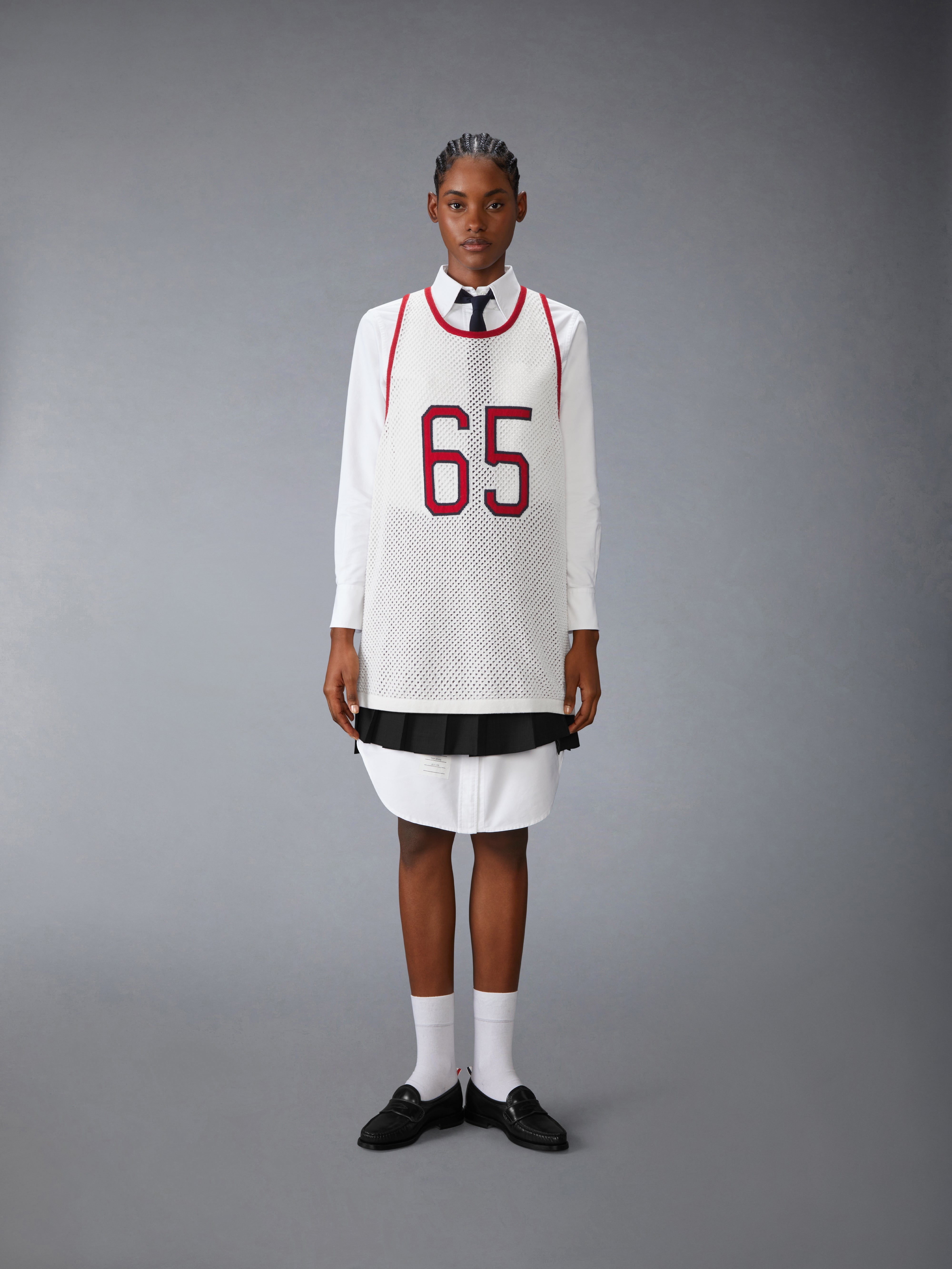 INTARSIA CASHMERE MESH BASKETBALL JERSEY - 3
