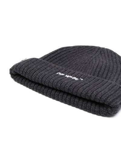 Off-White embroidered-logo ribbed-knit beanie outlook