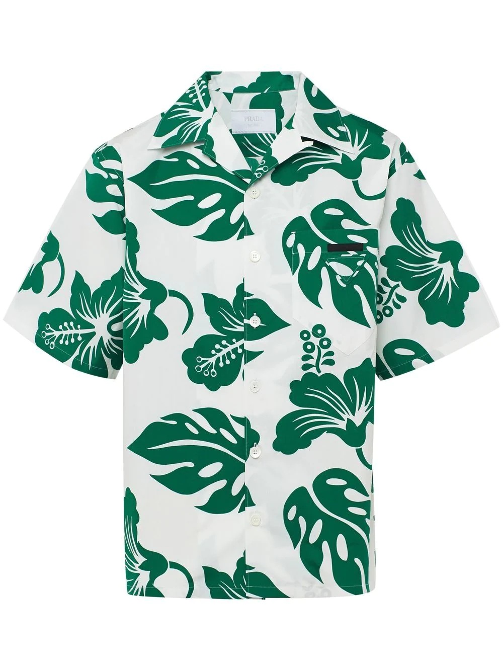 leaf print short-sleeve shirt - 1