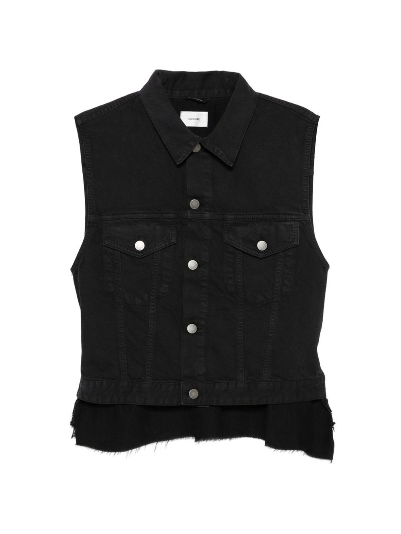 Ryder button fringed gilet 1