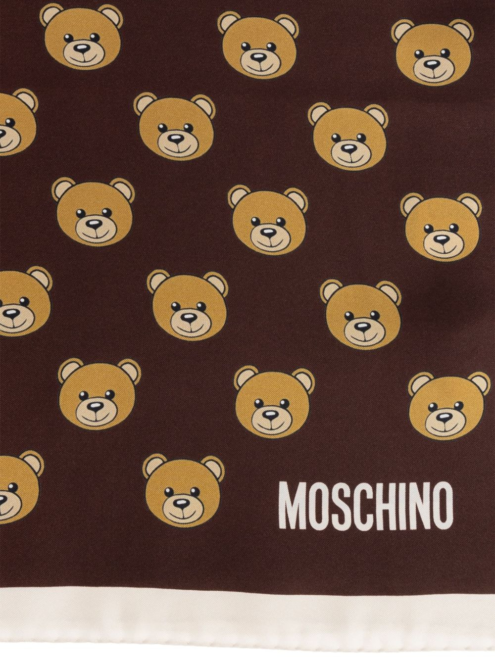 Teddy-print silk scarf - 2