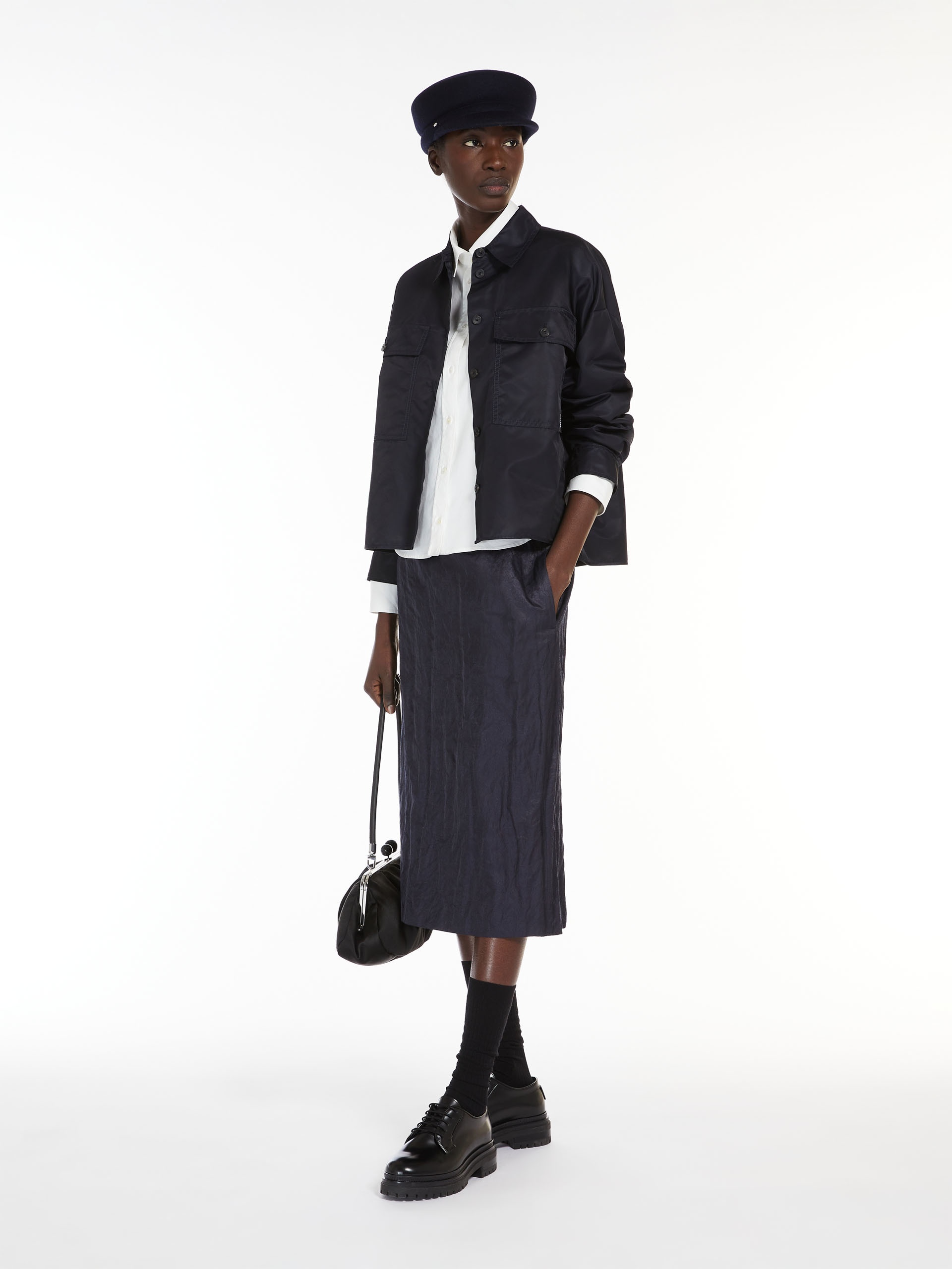 CREMONA Water-repellent twill cropped shirt - 2