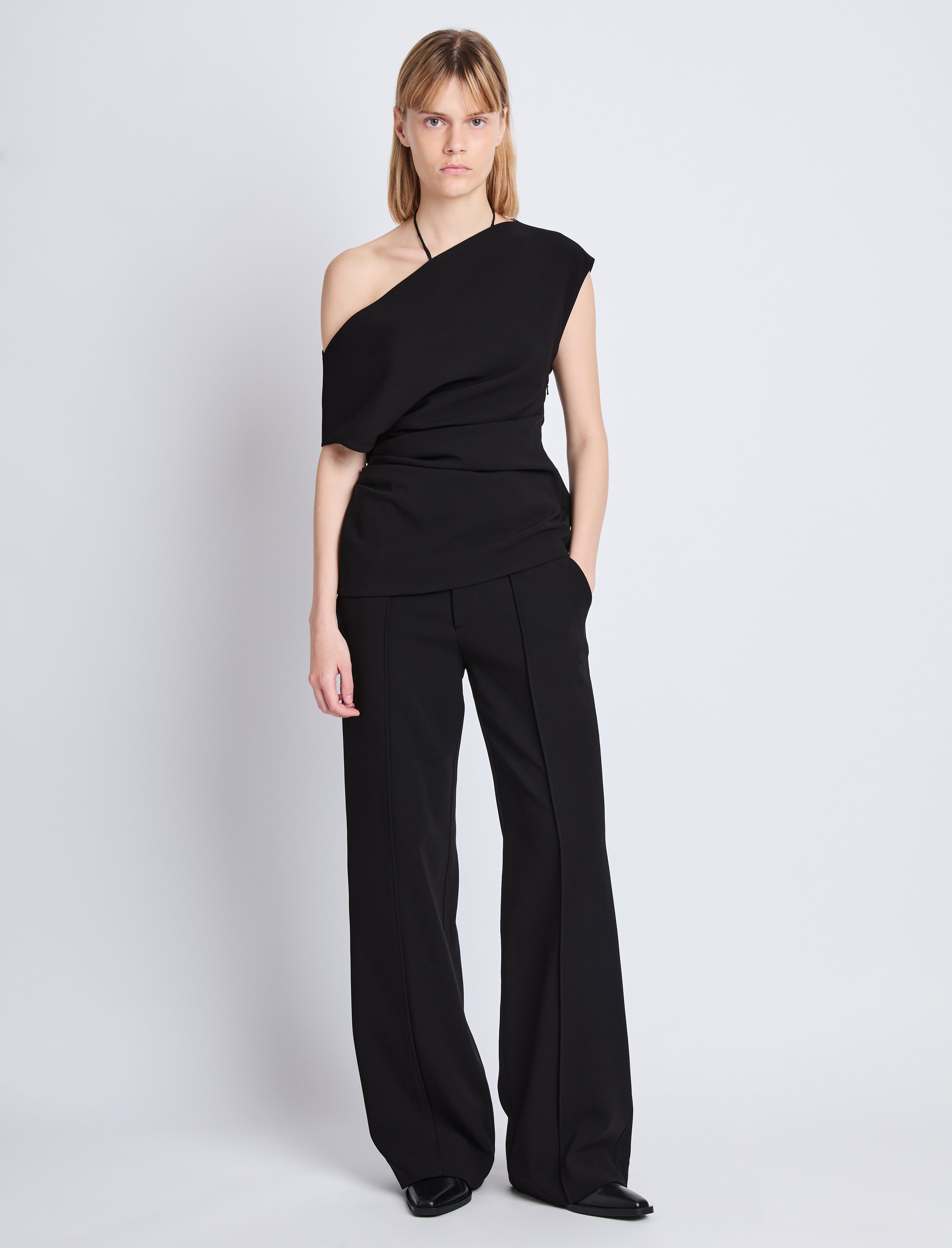 Francesa Off The Shoulder Top in Matte Viscose Crepe - 3