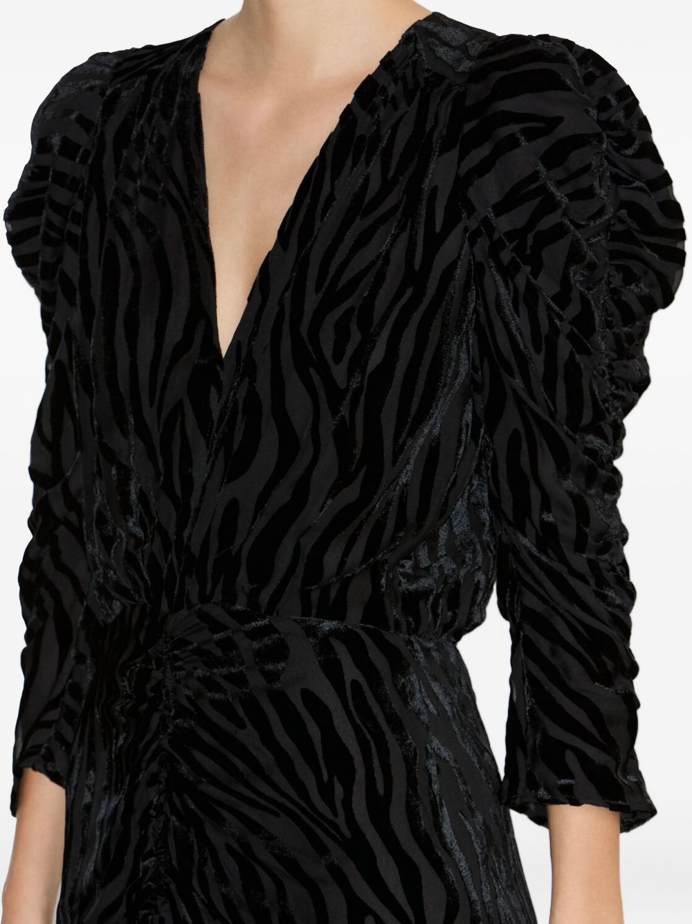 Nemil zebra-print puff-sleeve dress - 4