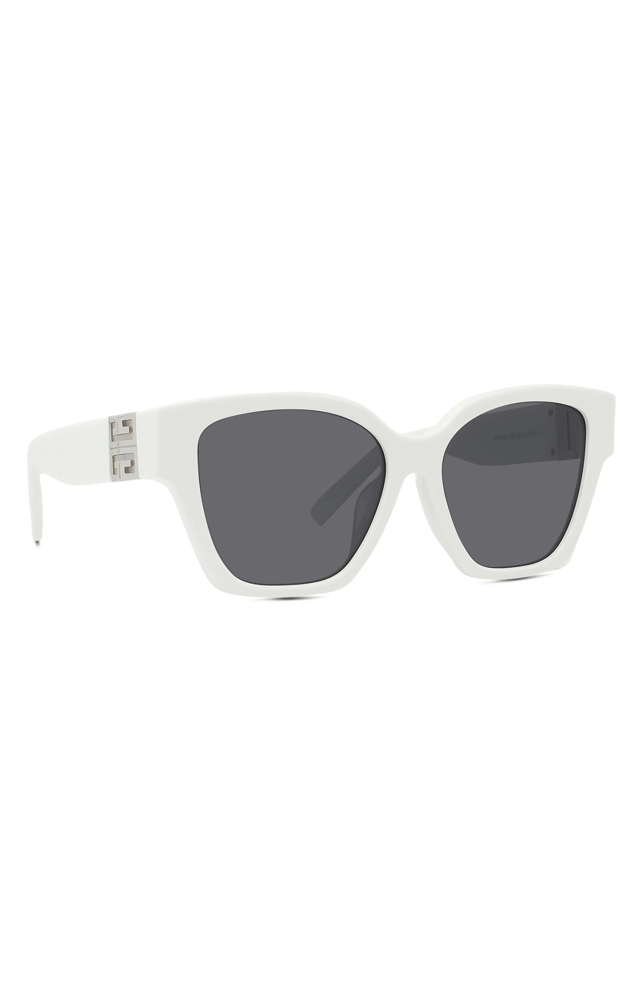 4G 56mm Square Sunglasses in Ivory /Smoke Mirror - 5