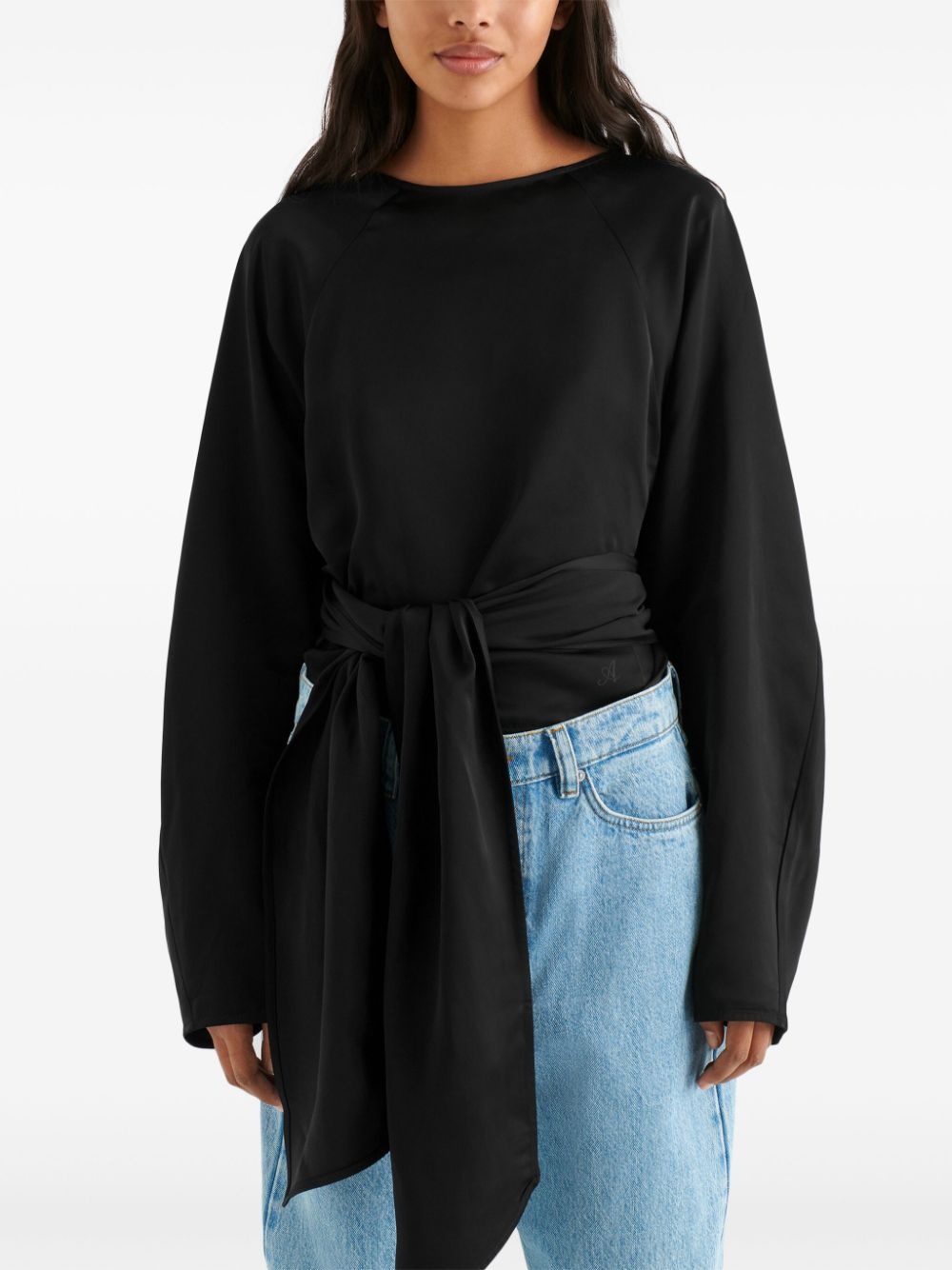 Diana tie-front satin top - 3