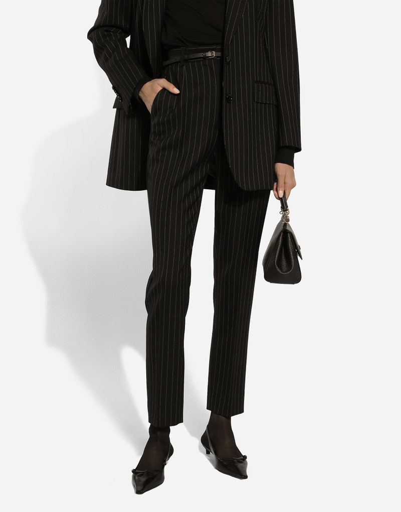 Tailored pinstripe wool pants 4
