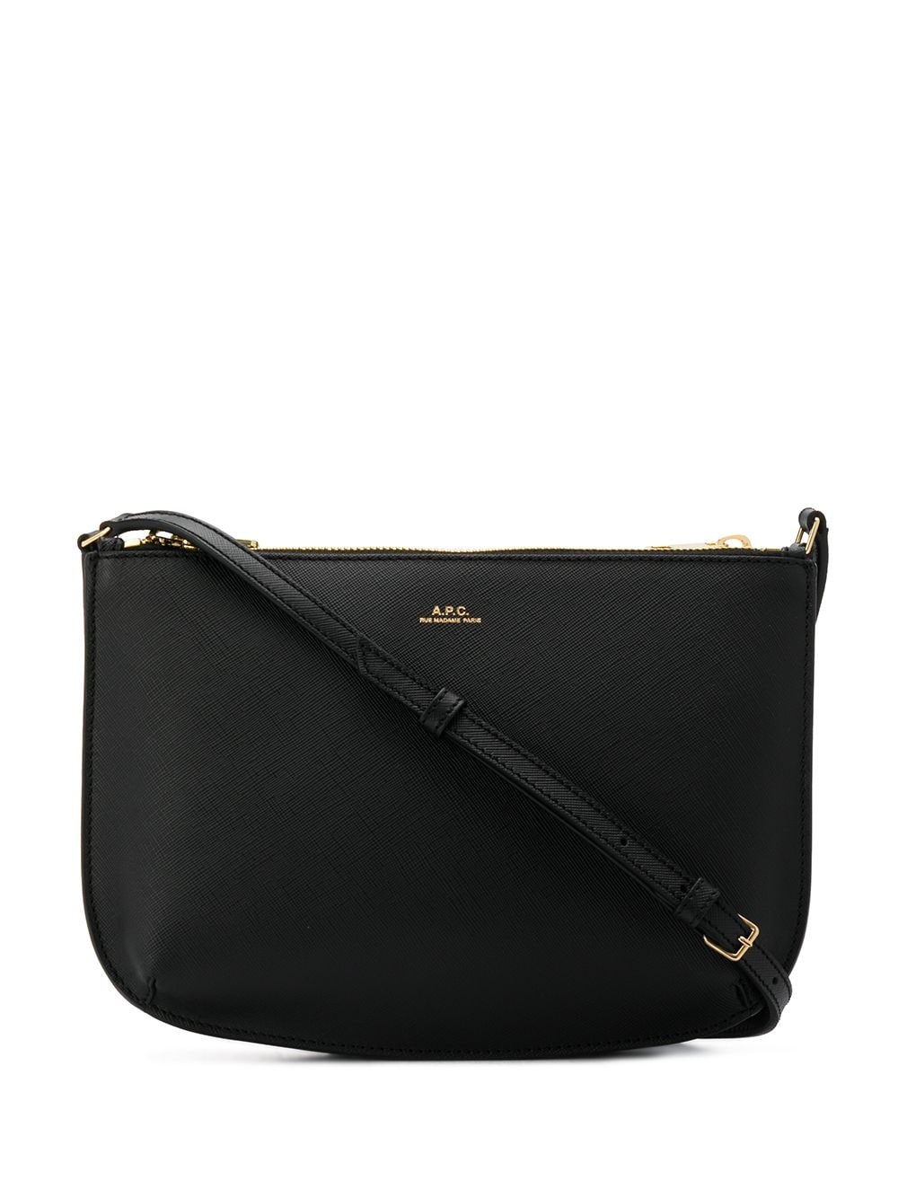 zipped logo crossbody bag - 1