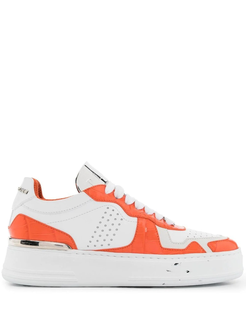 colour-block low-top sneakers 1