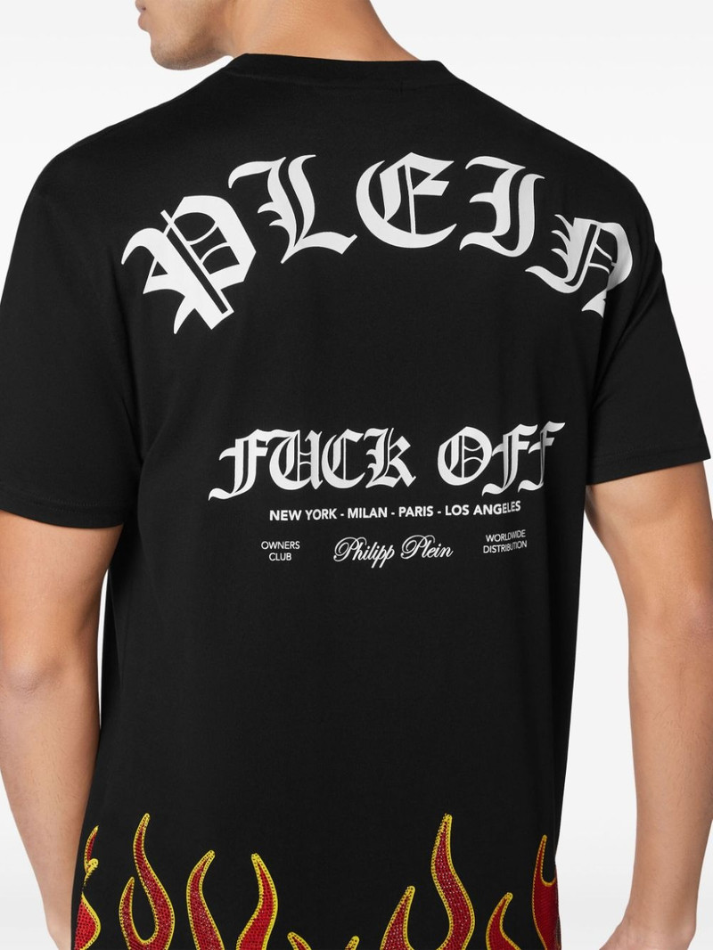 Flame-print cotton T-shirt 5