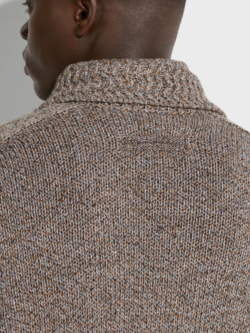 ZEGNA DARK FOLIAGE AND TAUPE OASI CASHMERE CARDIGAN outlook