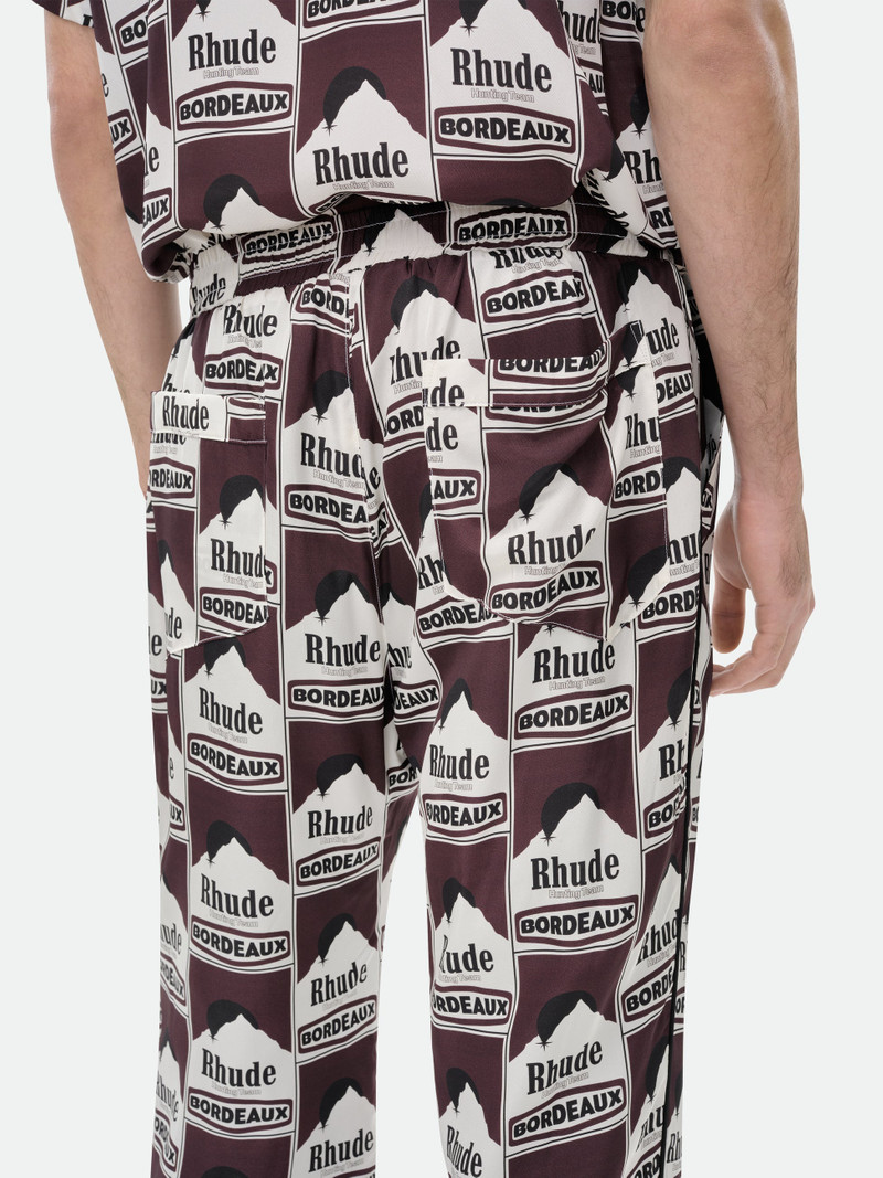 MOONLIGHT BORDEAUX SILK PJ PANT 8