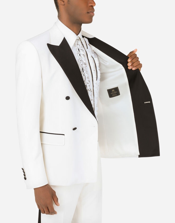 Double-breasted stretch wool Sicilia-fit tuxedo suit - 8