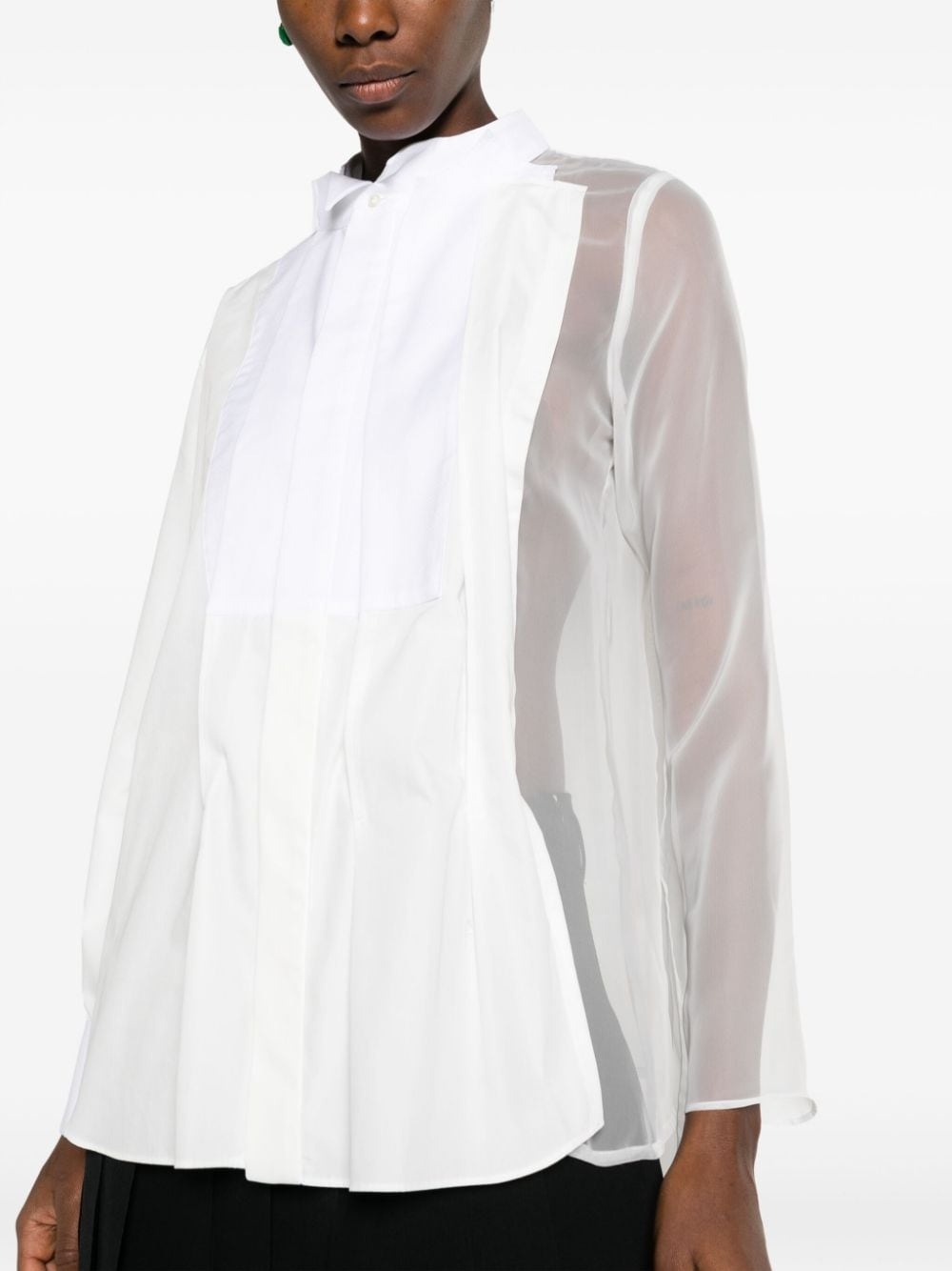 pleated panelled shirt - 5