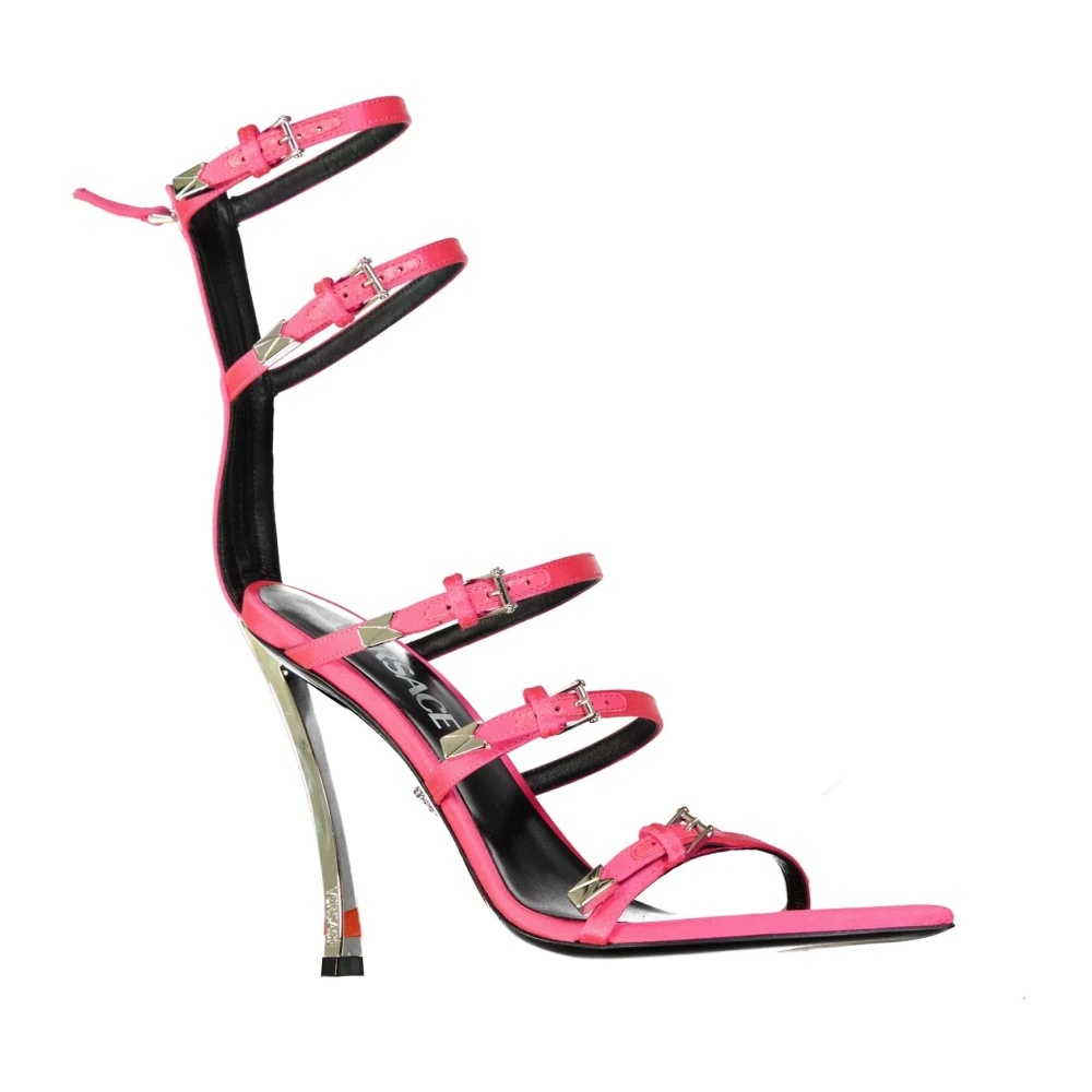 SILK POINTED TOE MULTI-BUCKLE SANDALS - 2