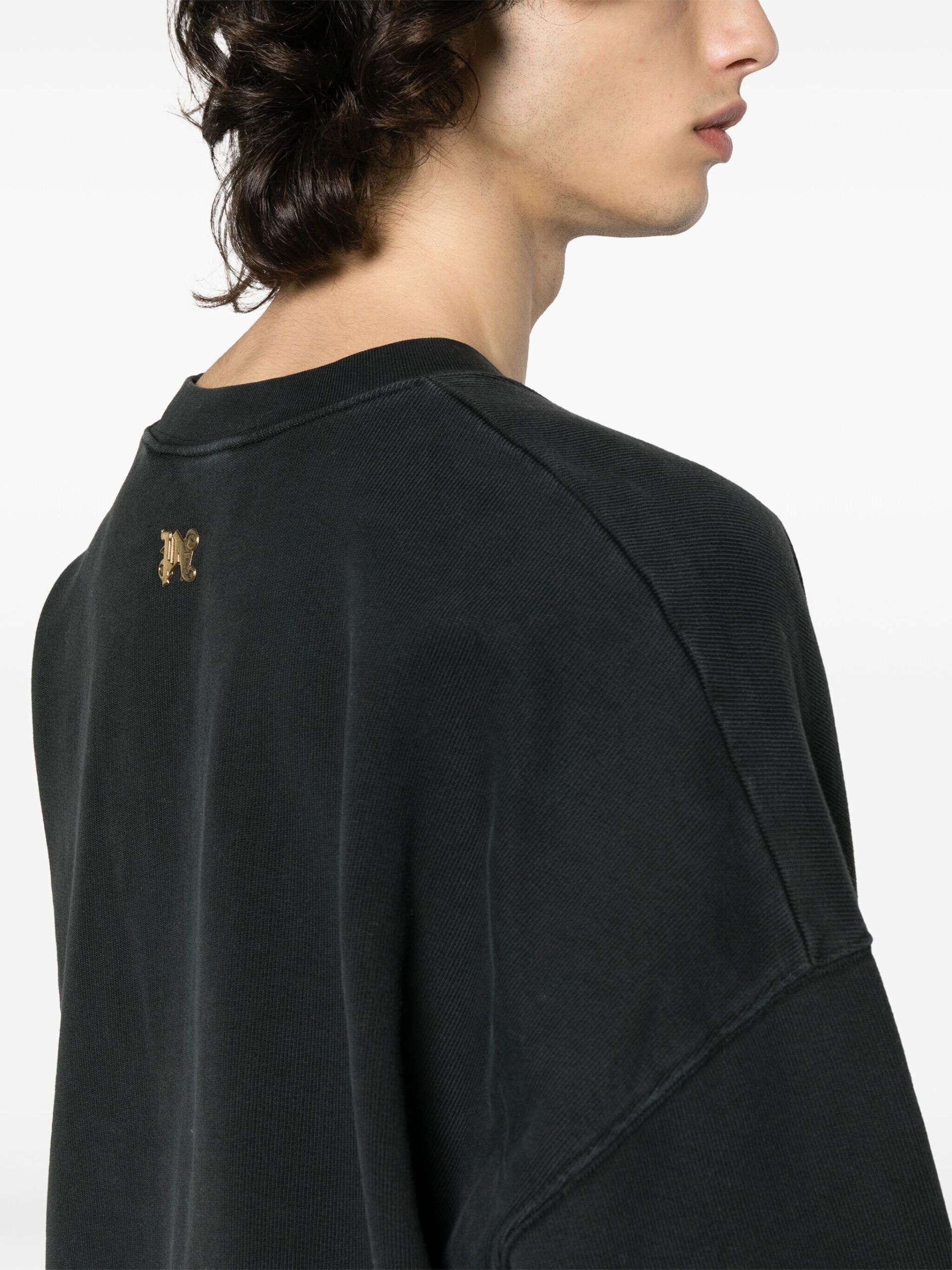 Black Burning-print cotton sweatshirt - 5
