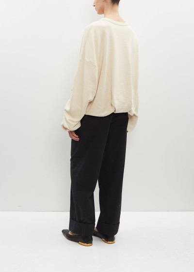 Dries Van Noten Hannett Draped Cotton Sweatshirt — Ivory outlook