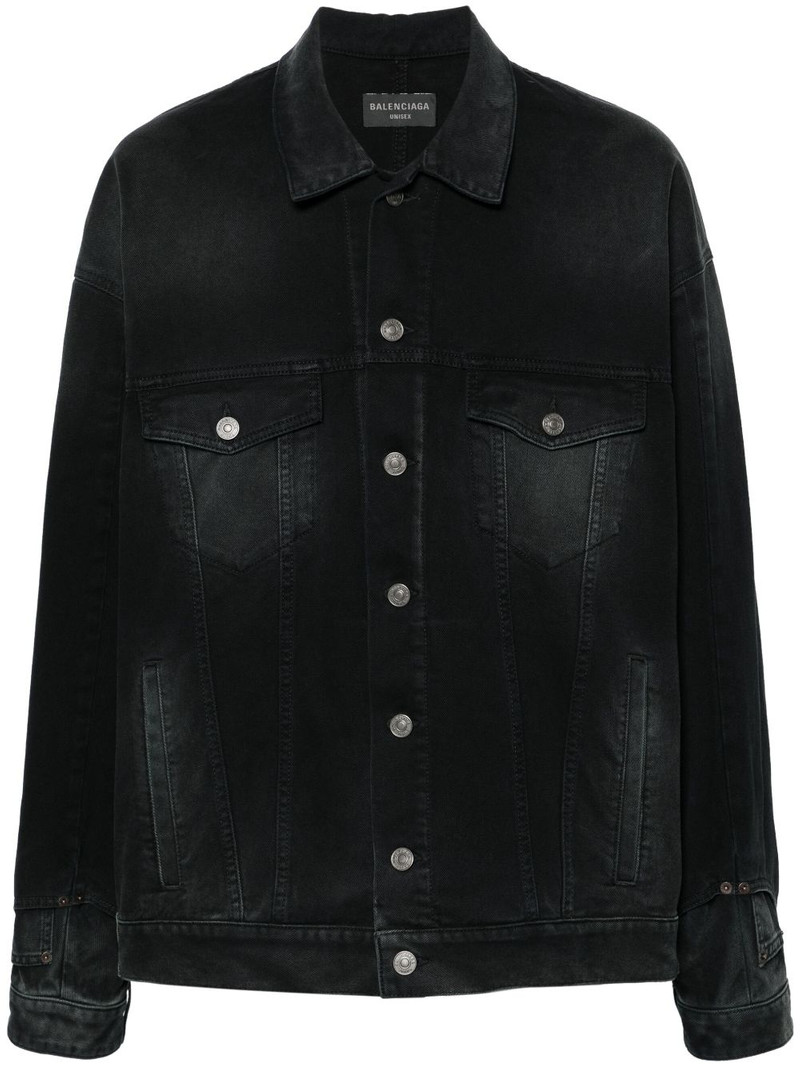 washed-denim button-up jacket 1