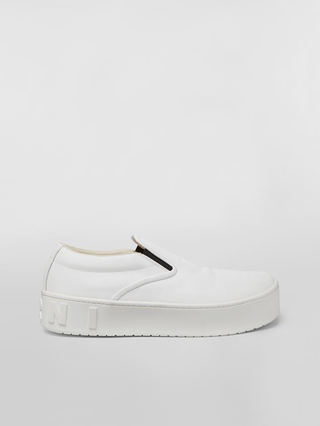 CALFSKIN SLIP-ON SNEAKER WITH MAXI LOGO ON THE HEEL - 1