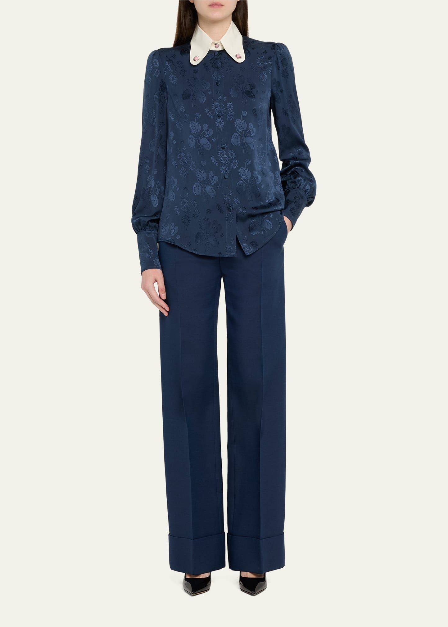 Cuffed Suiting Wool Trousers - 2
