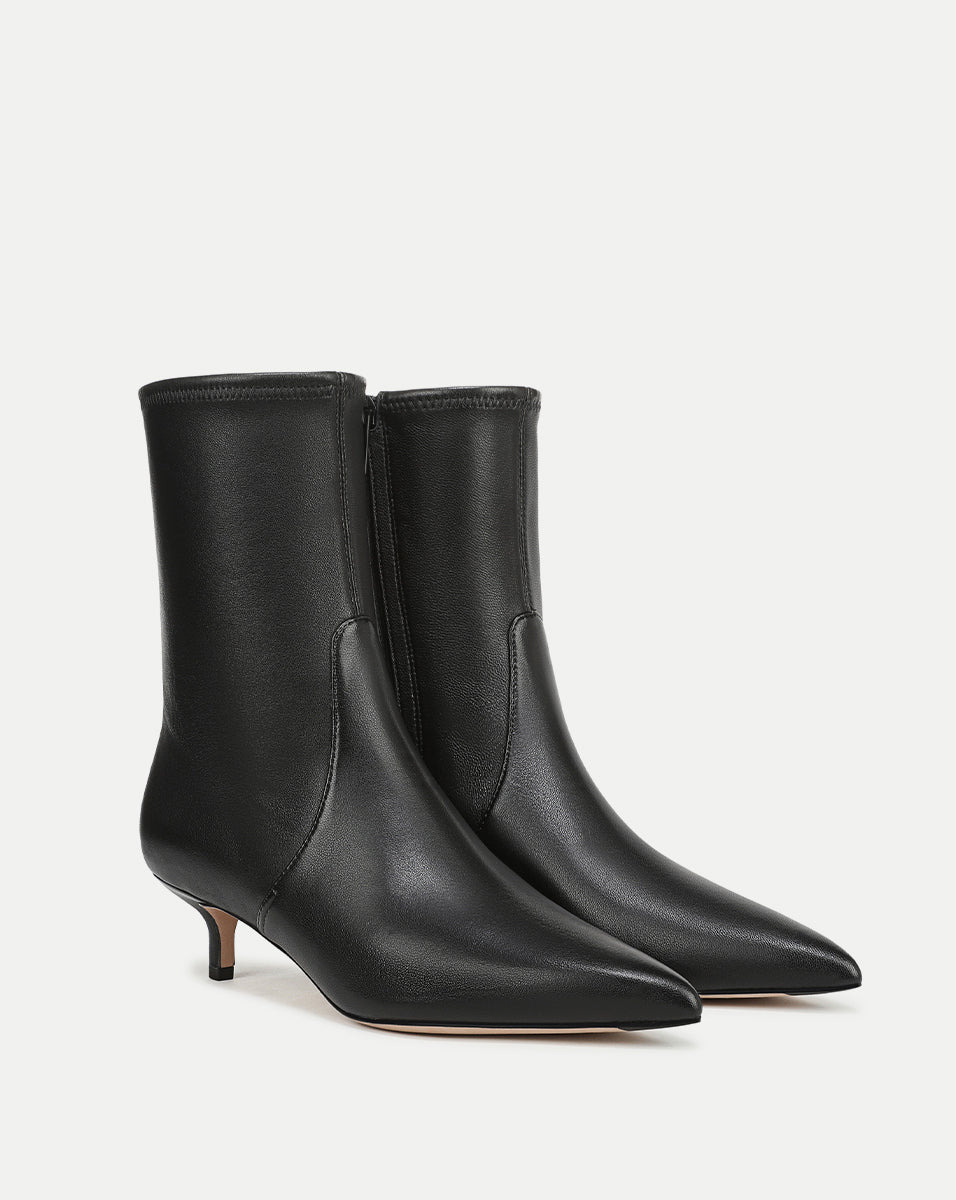 LISA STRETCH KITTEN-HEEL BOOTIE - 3