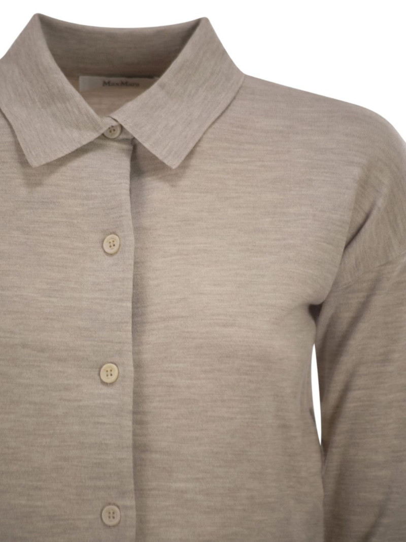 shirt collar cropped wool cardigan 4