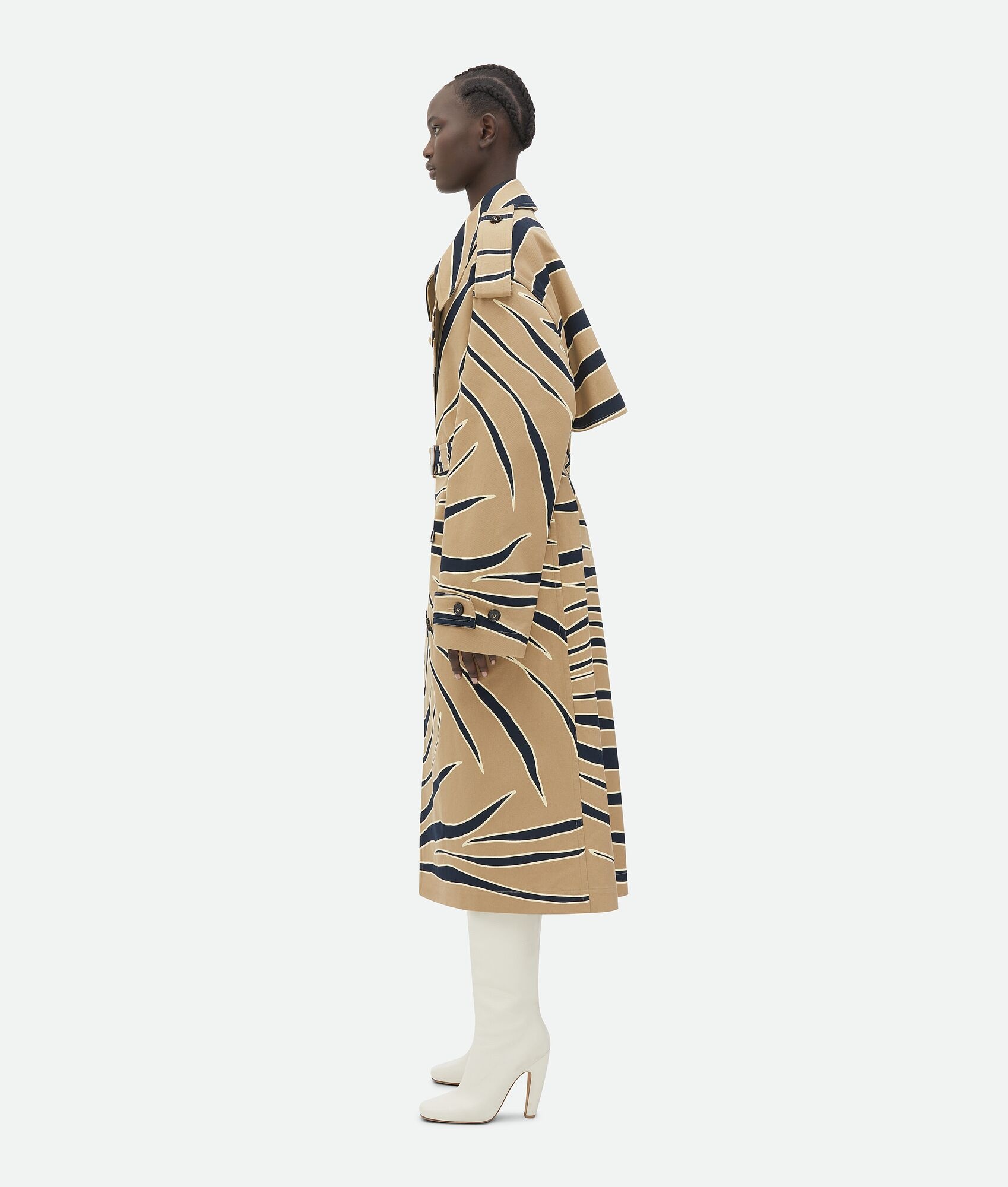 Animal Print Cotton Trench Coat - 2