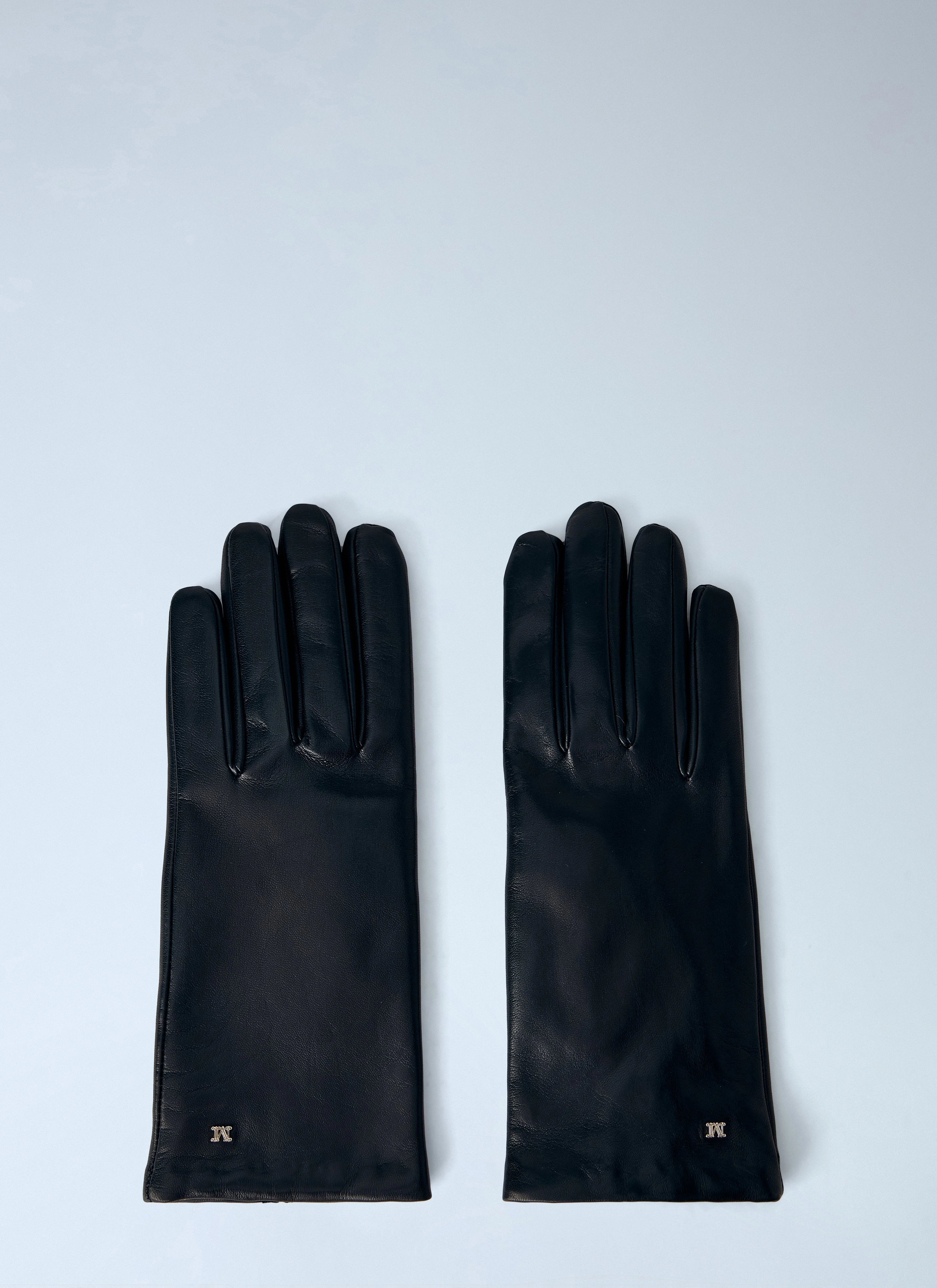 Max Mara Women Leather Gloves With Logo Detail - 1