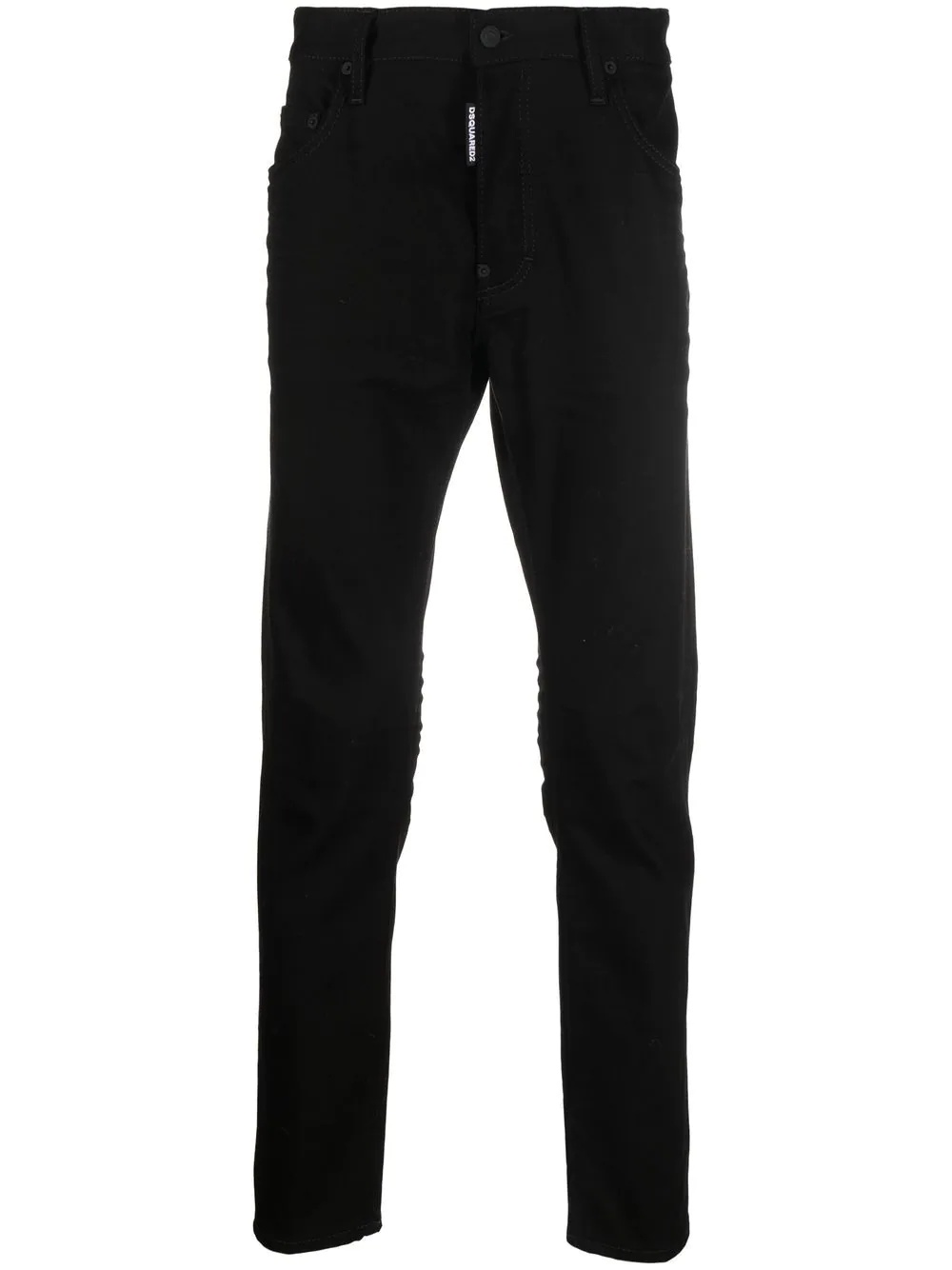 logo-patch slim-cut trousers - 1