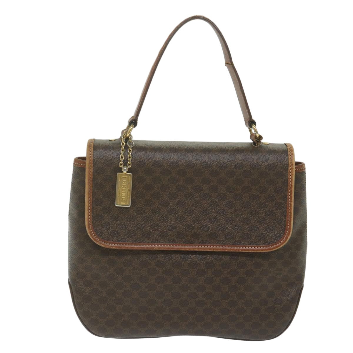 CELINE Macadam Canvas Hand Bag Pvc Leather Brown - 13