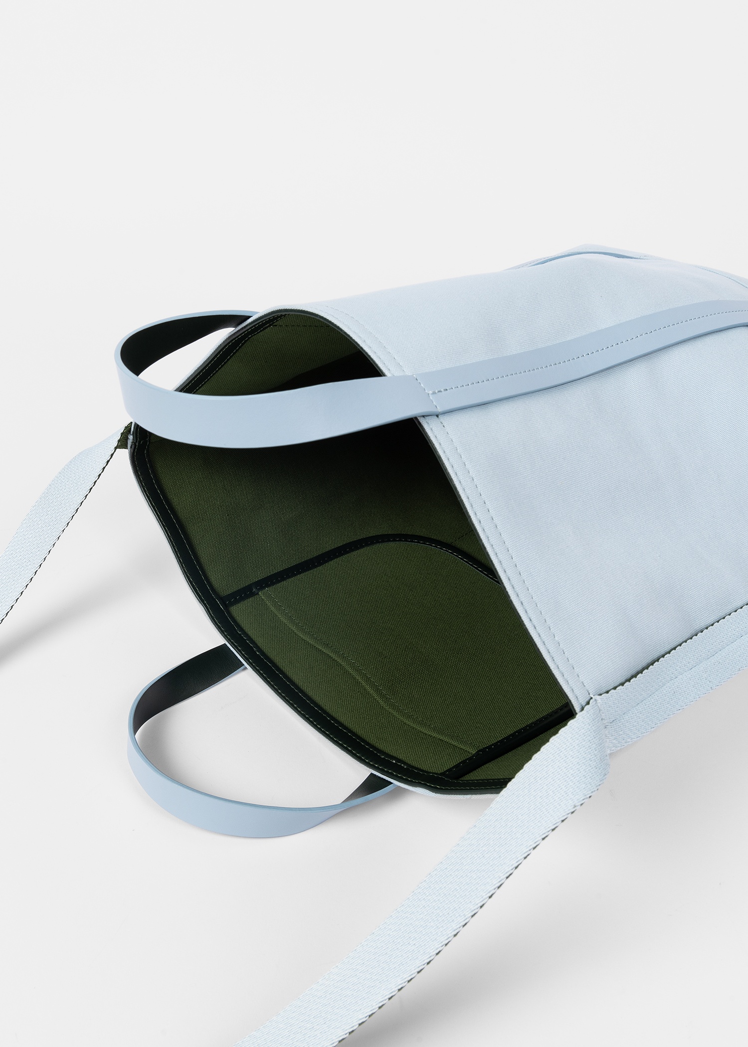 Sky Blue Canvas Reversible Tote Bag With Shoulder Strap - 9