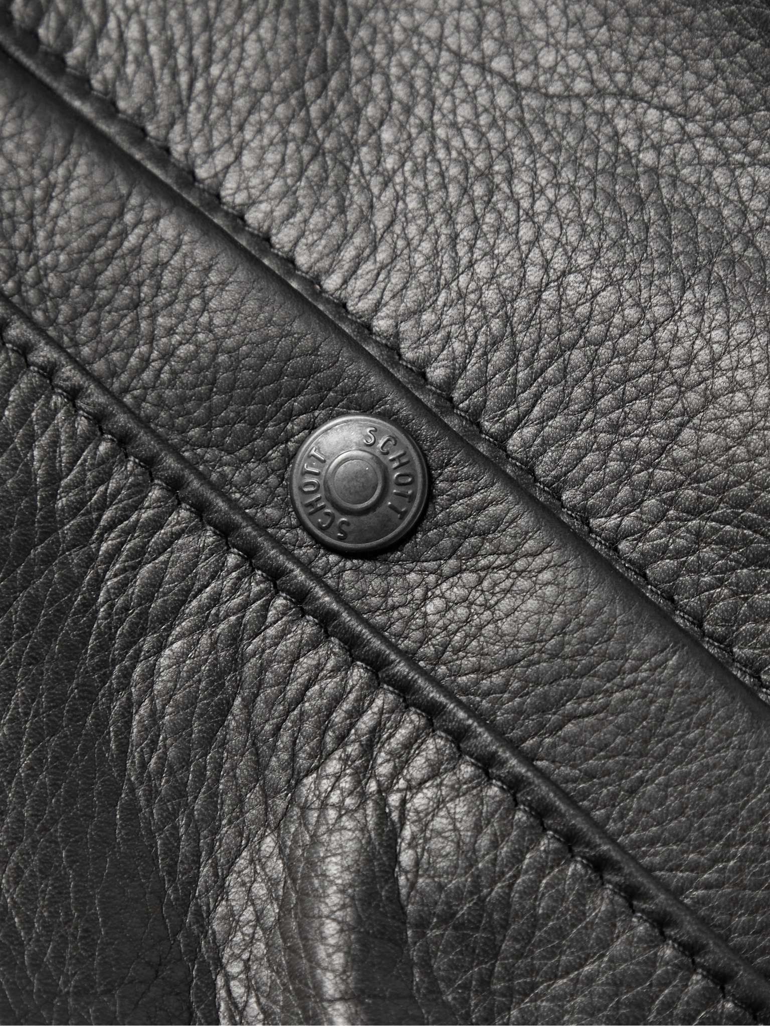 MA-1 Pebble-Grain Leather Bomber Jacket - 3