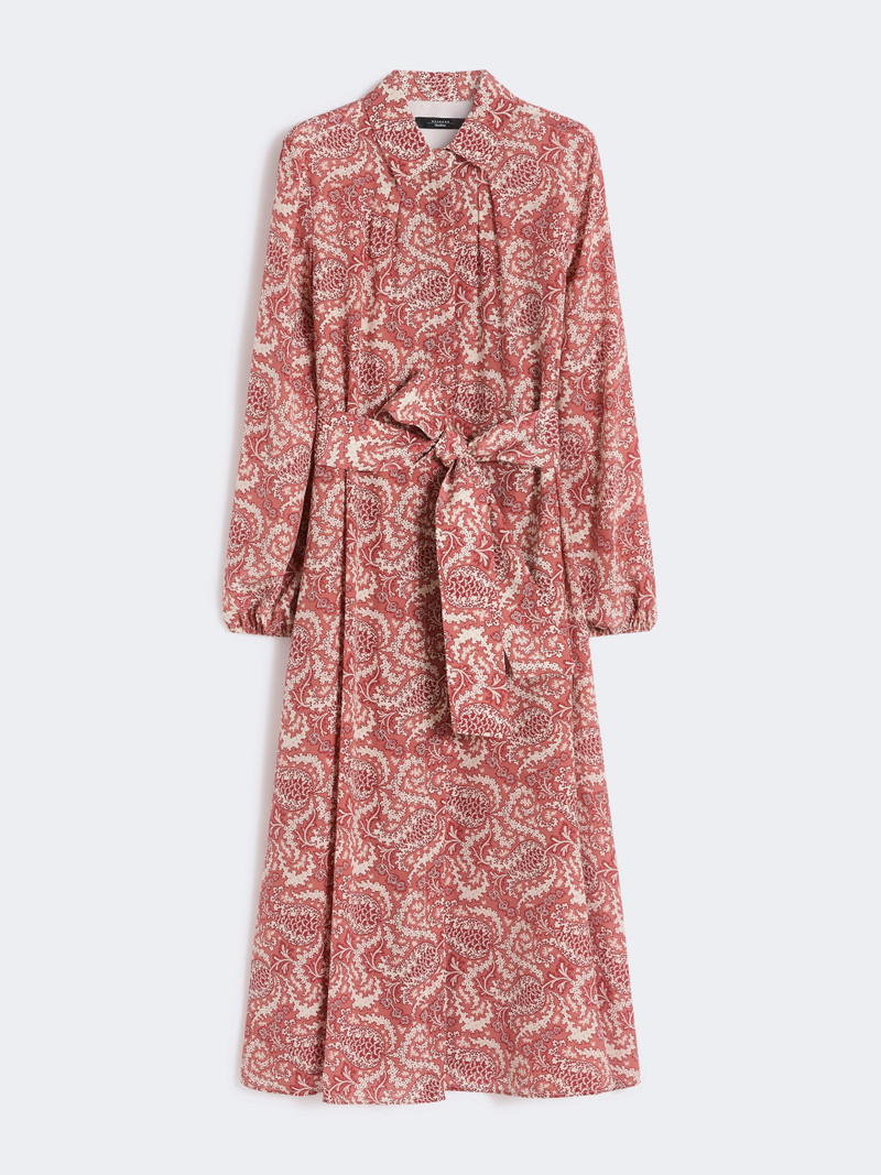 UBICATO Printed silk shirt dress - CHERRY 1