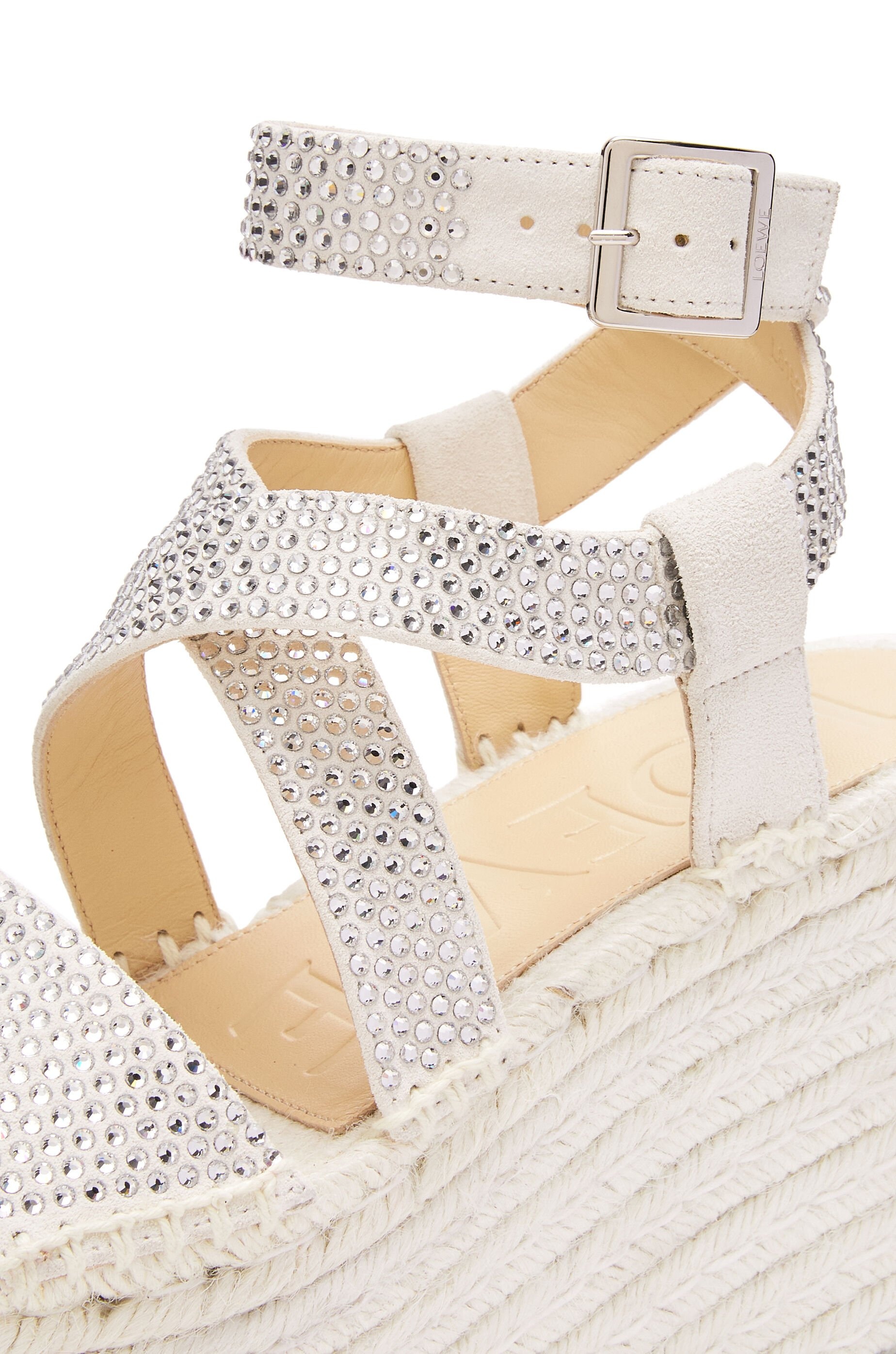 Petal espadrille platform in suede calfskin and rhinestones - 5
