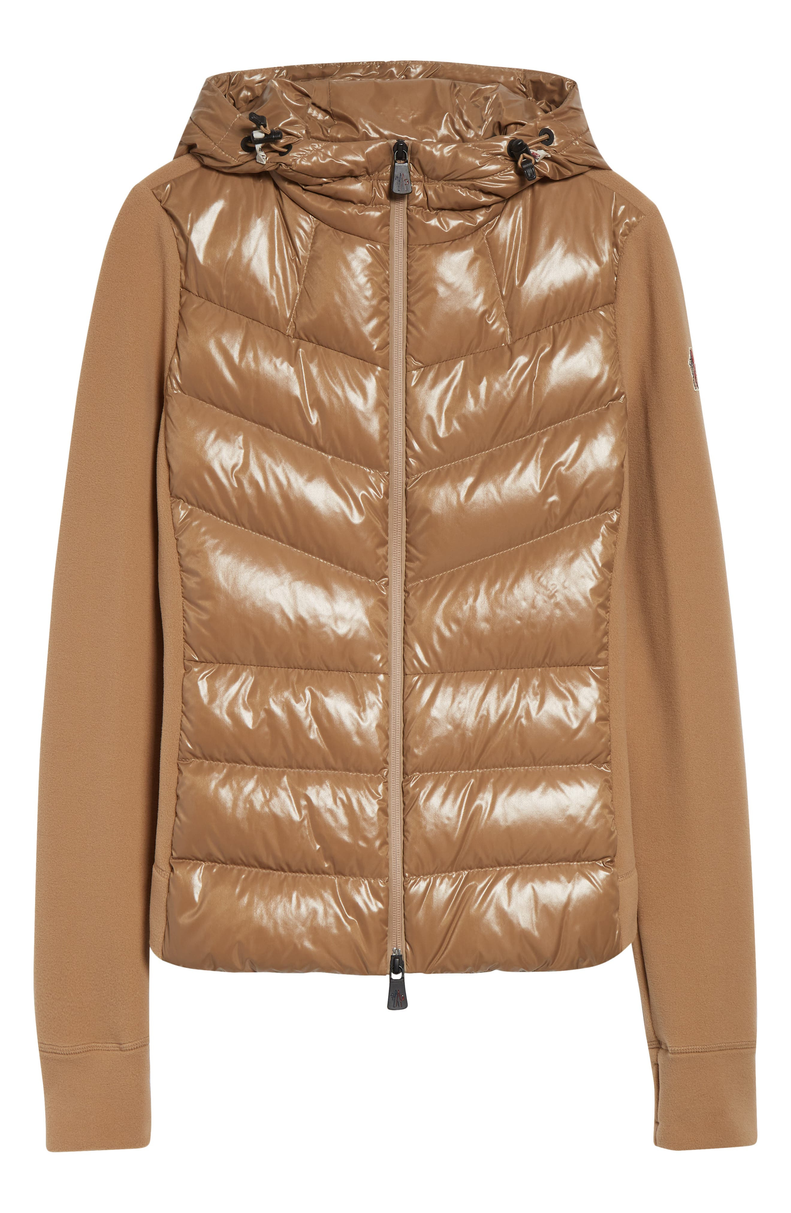 Moncler Grenoble Fleece & Quilted Down Hooded Jacket in Beige at Nordstrom - 6