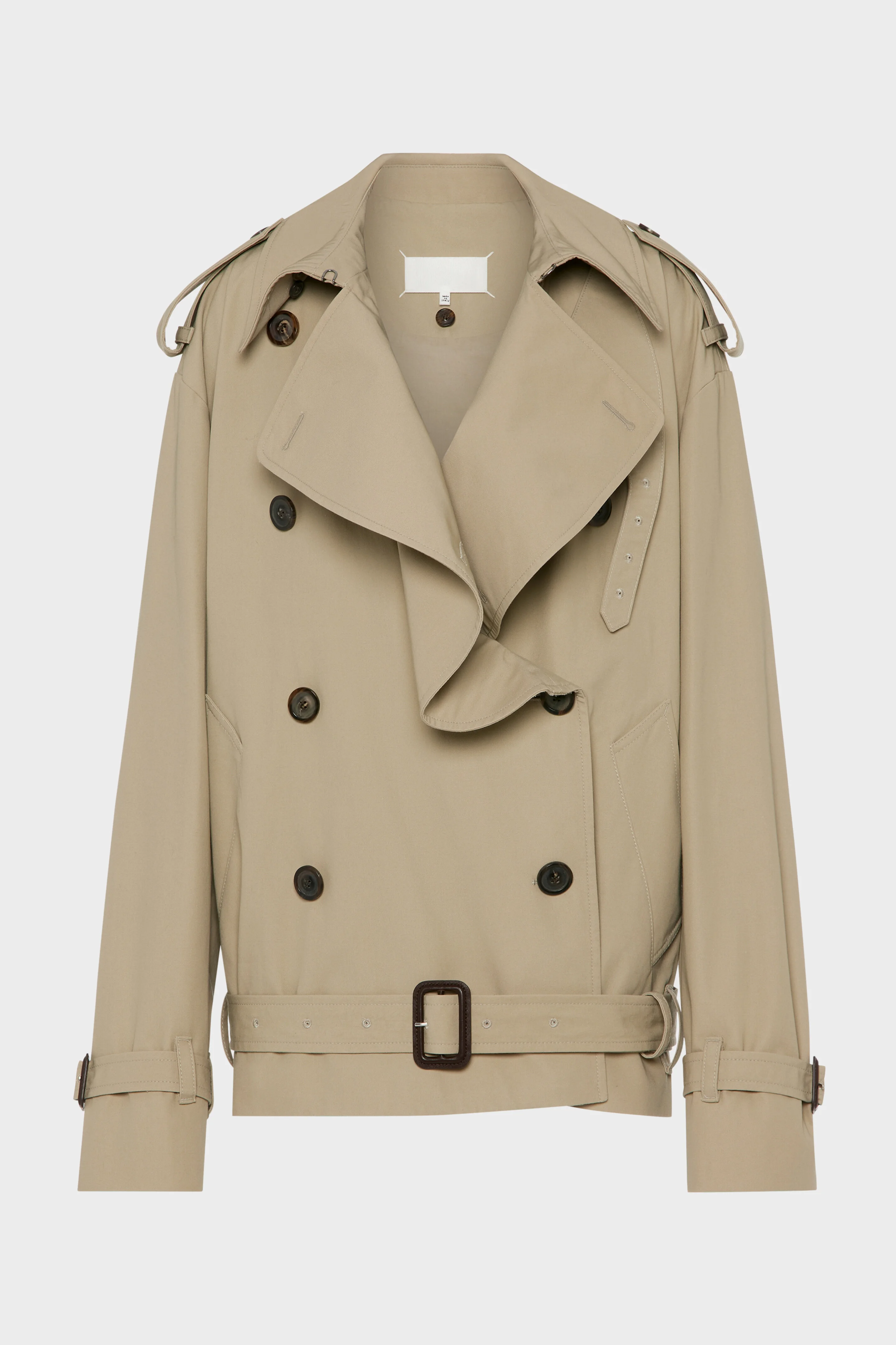 Folded Collar Cotton Caban - 1