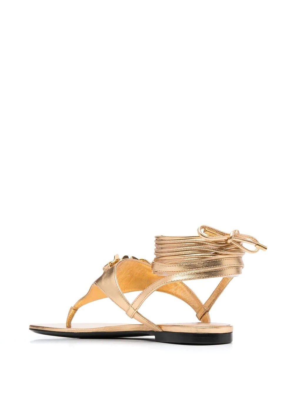 VLogo leather sandals - 3