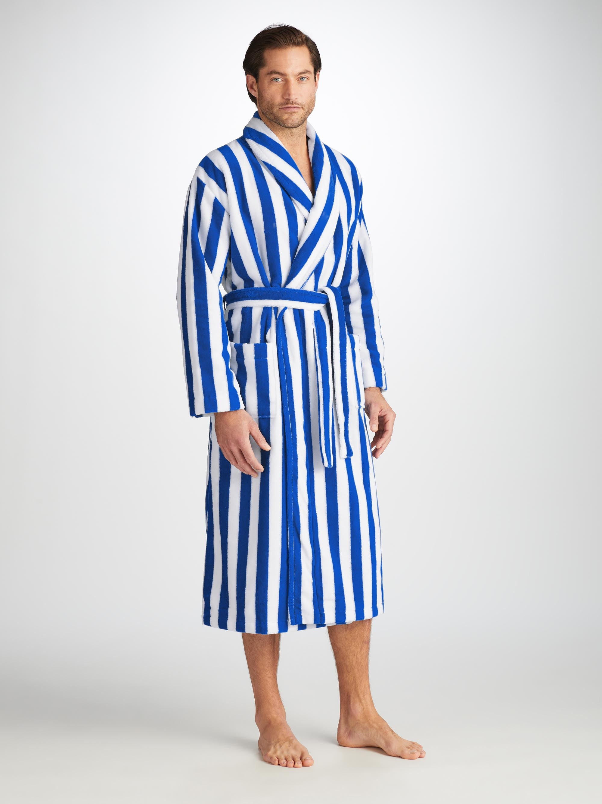 Men's Bathrobe Aston 31 Terry Cotton Blue - 3