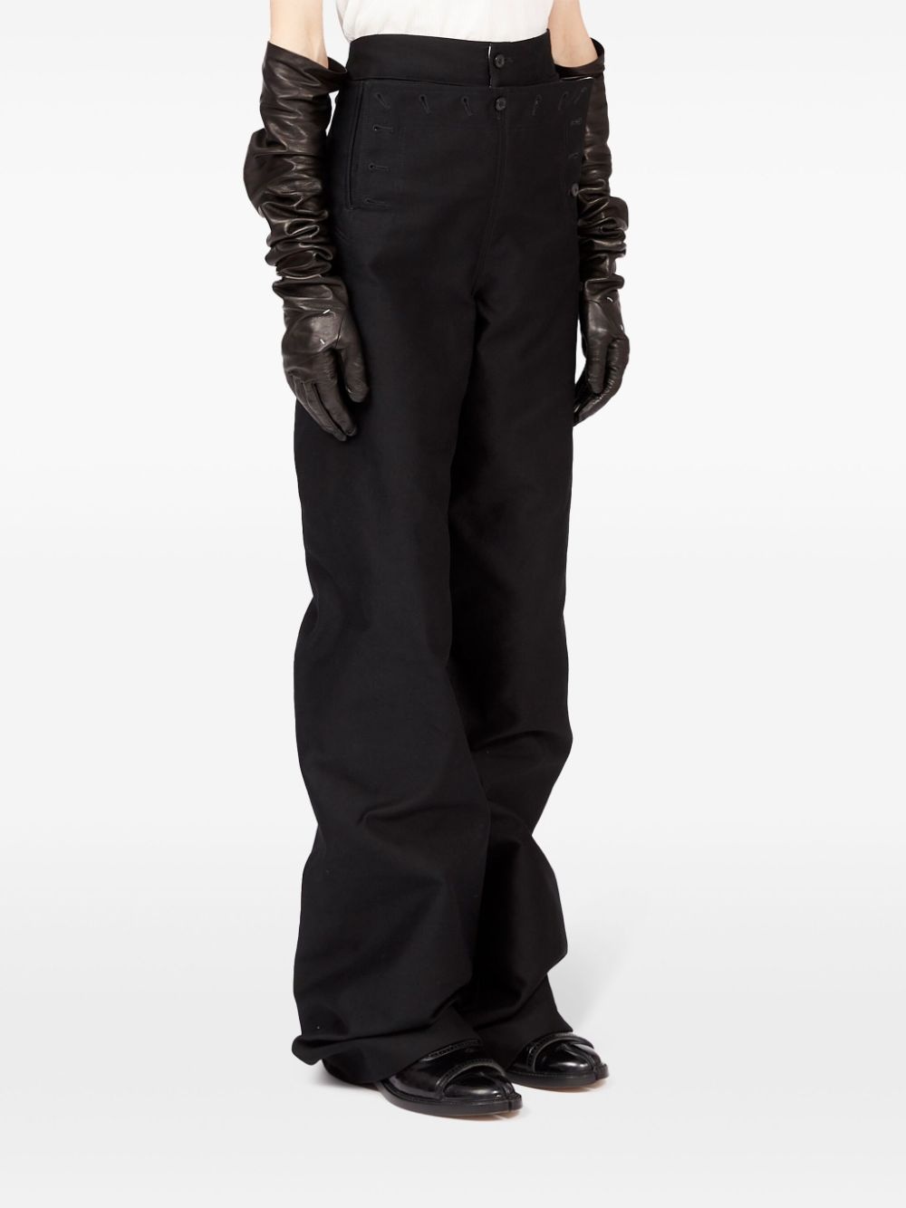 wide-leg satin trousers - 4
