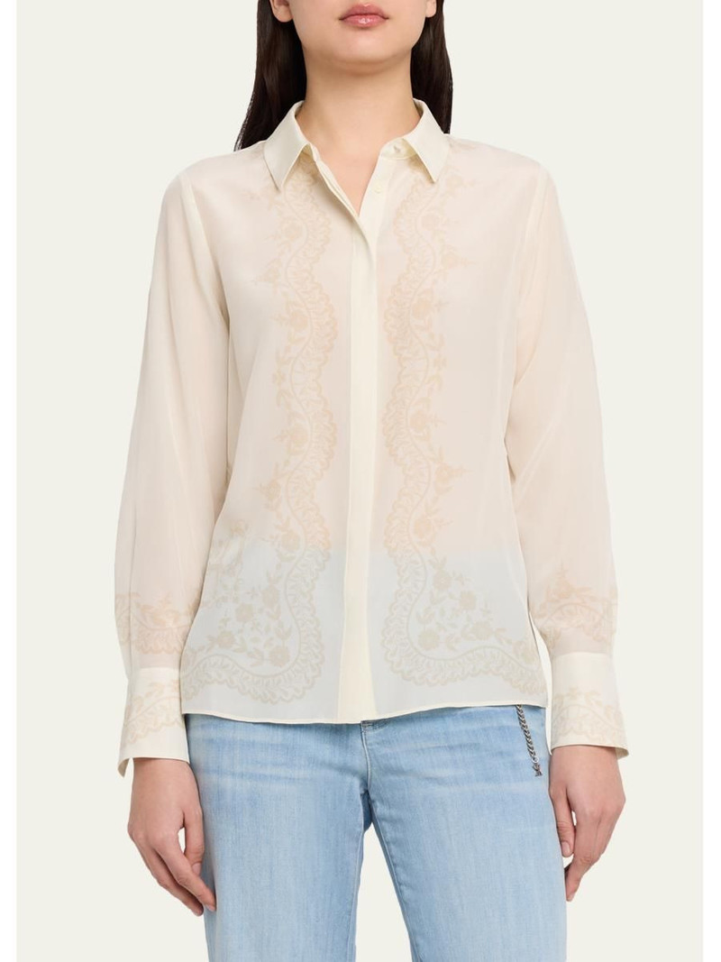 Serena Floral-Print Silk Blouse 4