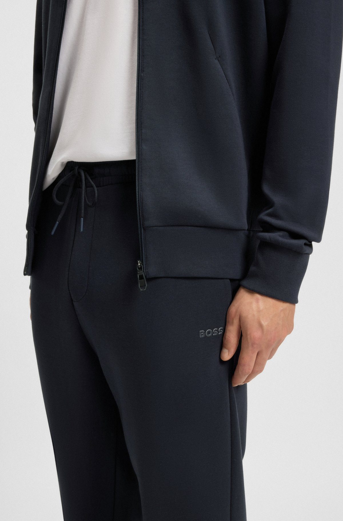 STRETCH-COTTON TRACKSUIT BOTTOMS WITH LOGO PRINT - 3